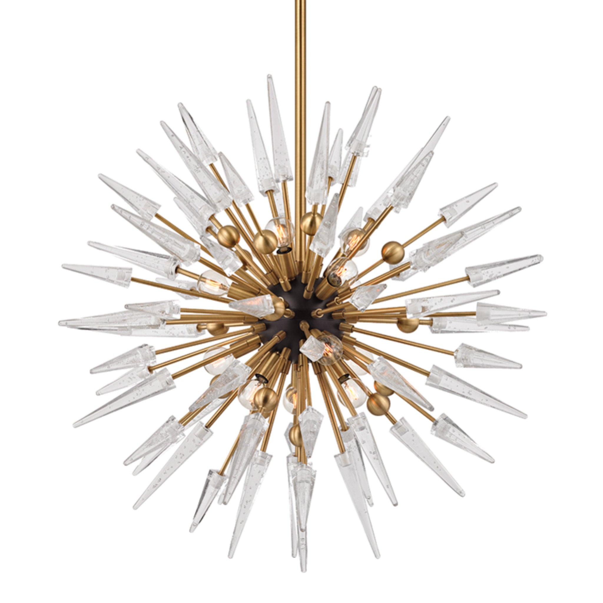 Sparta 12-Light Chandelier in Aged Brass 32L x 32W x 32H
