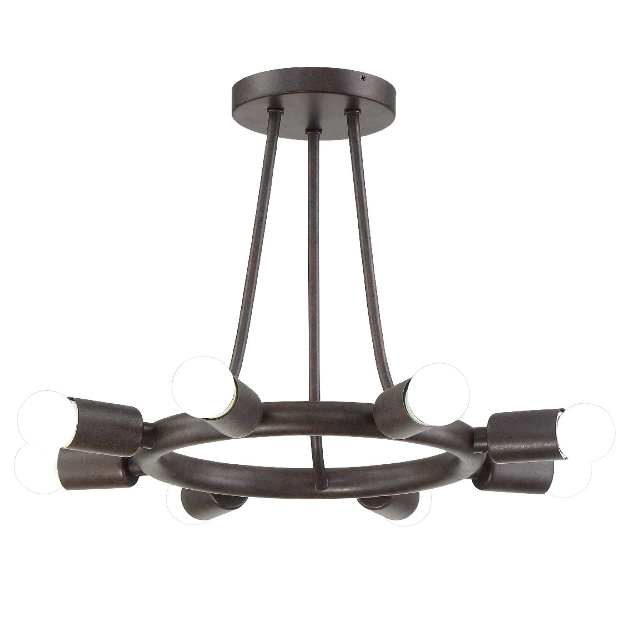 Dakota 15'' Charcoal Bronze Semi Flush Mount Bronze 15"W x 12"H x 15"D