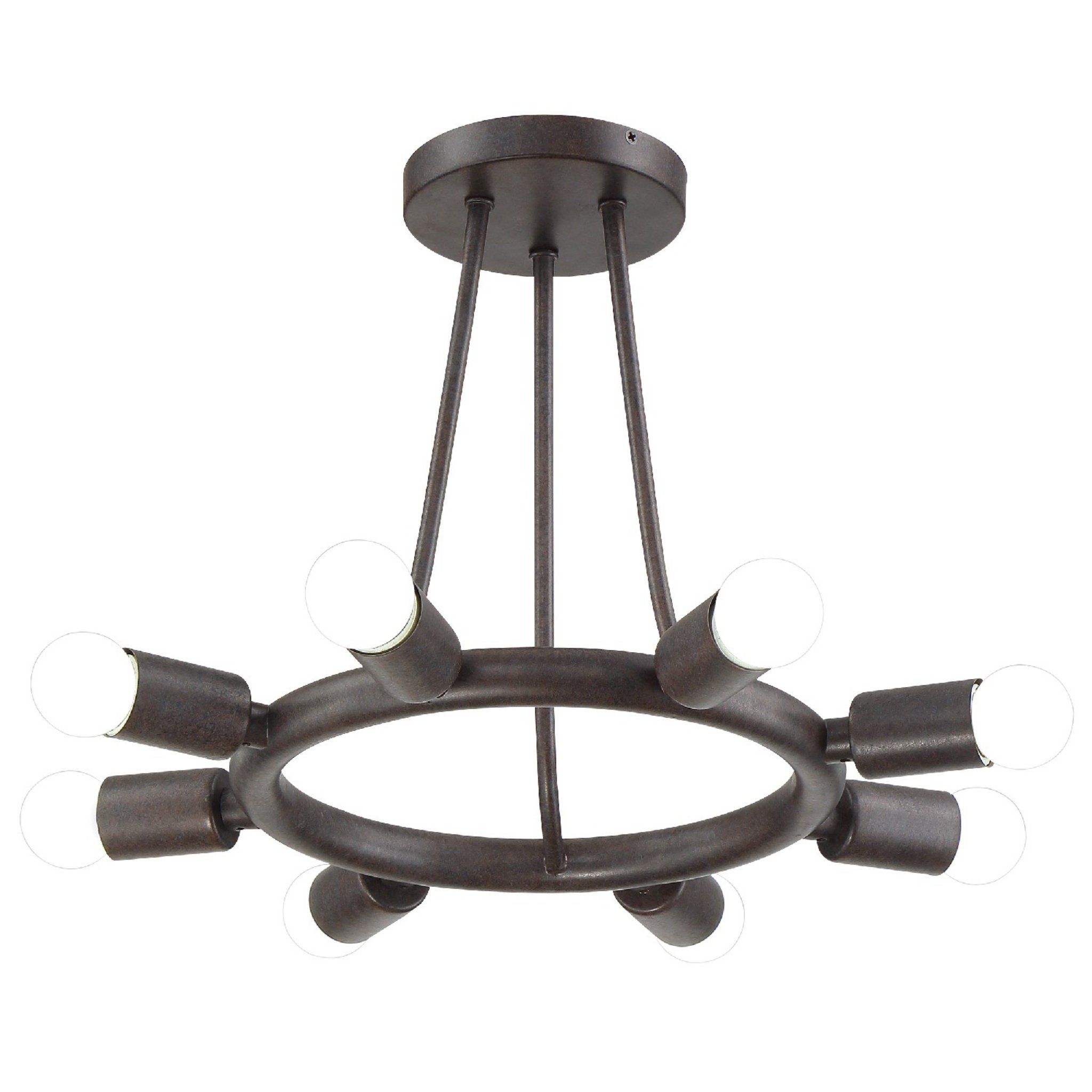 Dakota 15'' Charcoal Bronze Semi Flush Mount Bronze 15"W x 12"H x 15"D