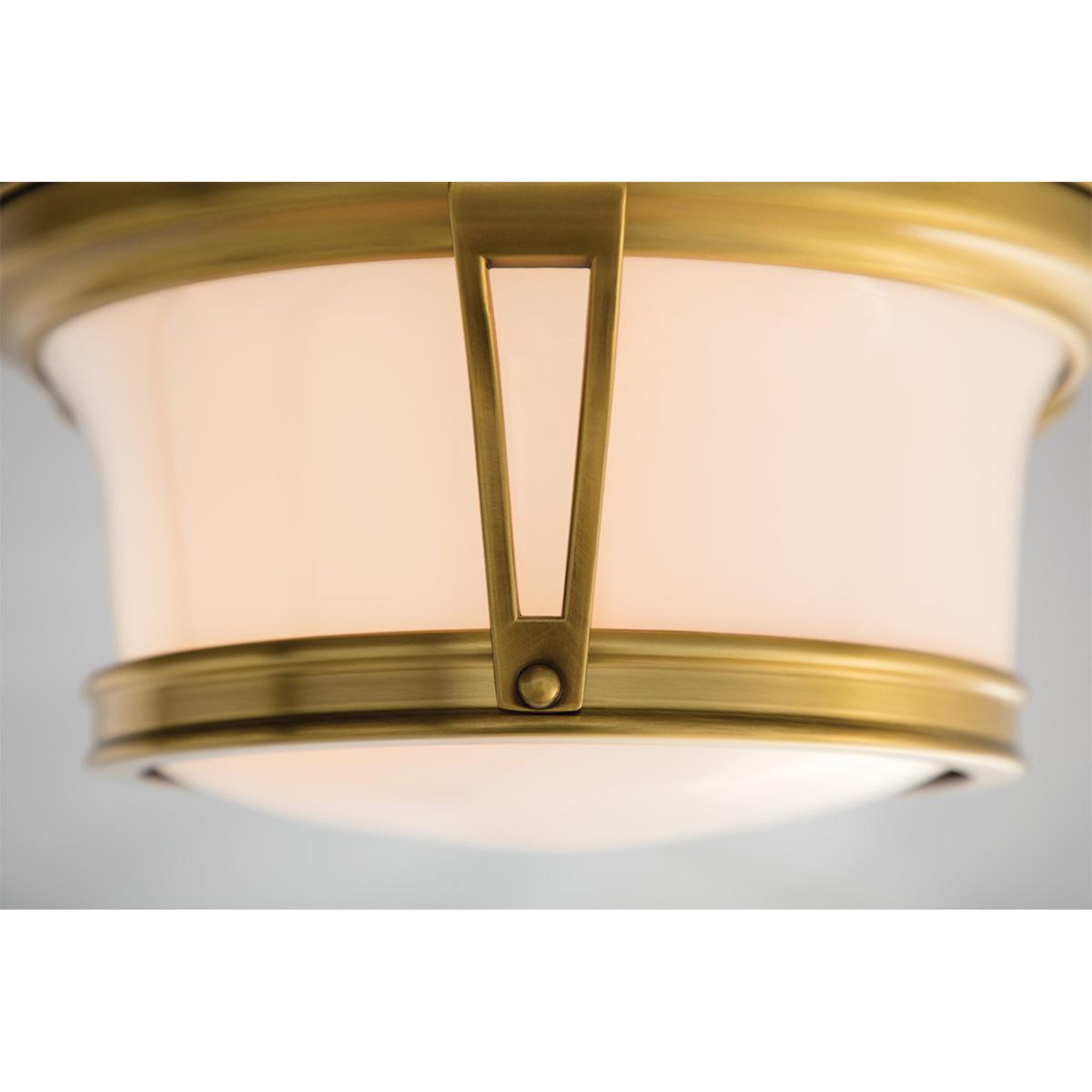 Newport 3-Light Flush Mount in Aged Brass 15L x 15W x 6.5H
