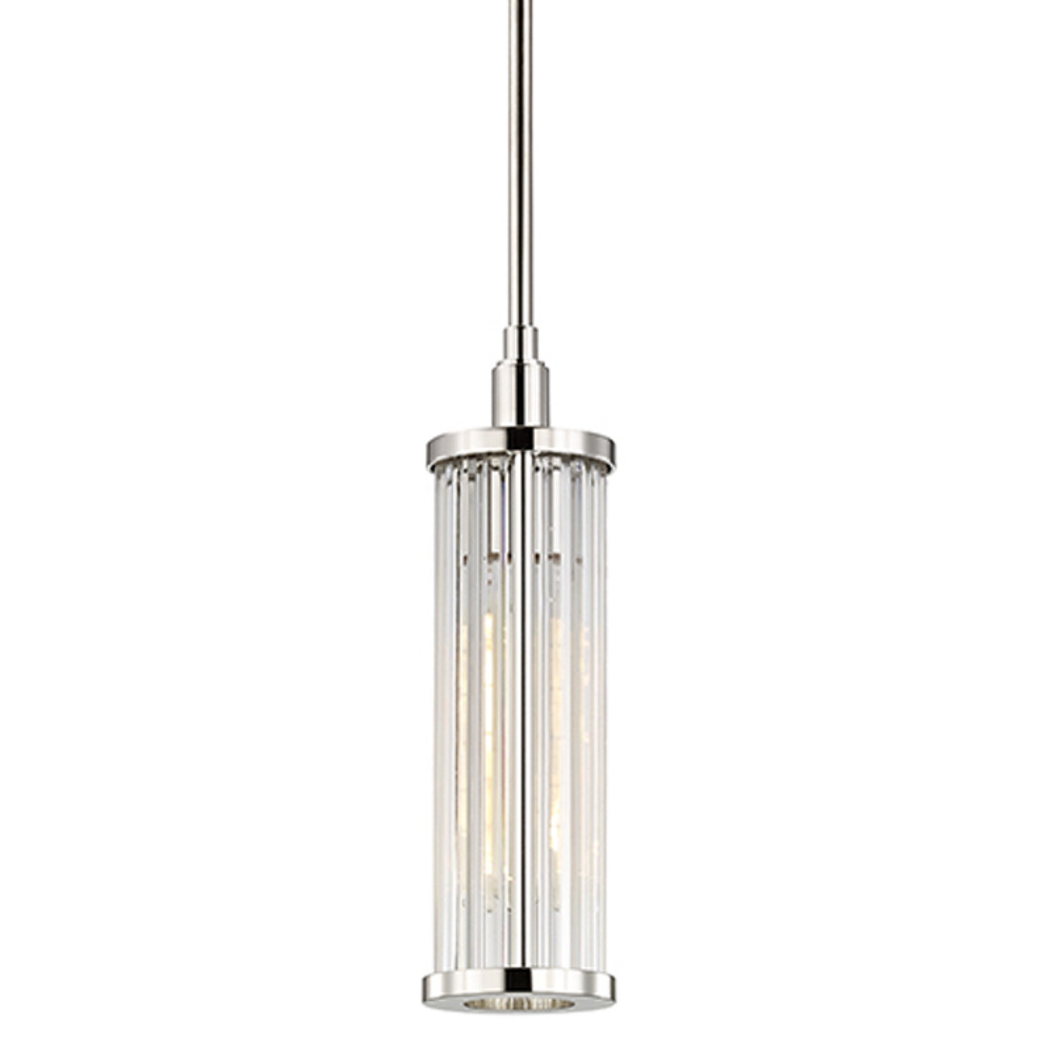 Marley 1-Light Pendant in Polished Nickel 4L x 4W x 14.25H