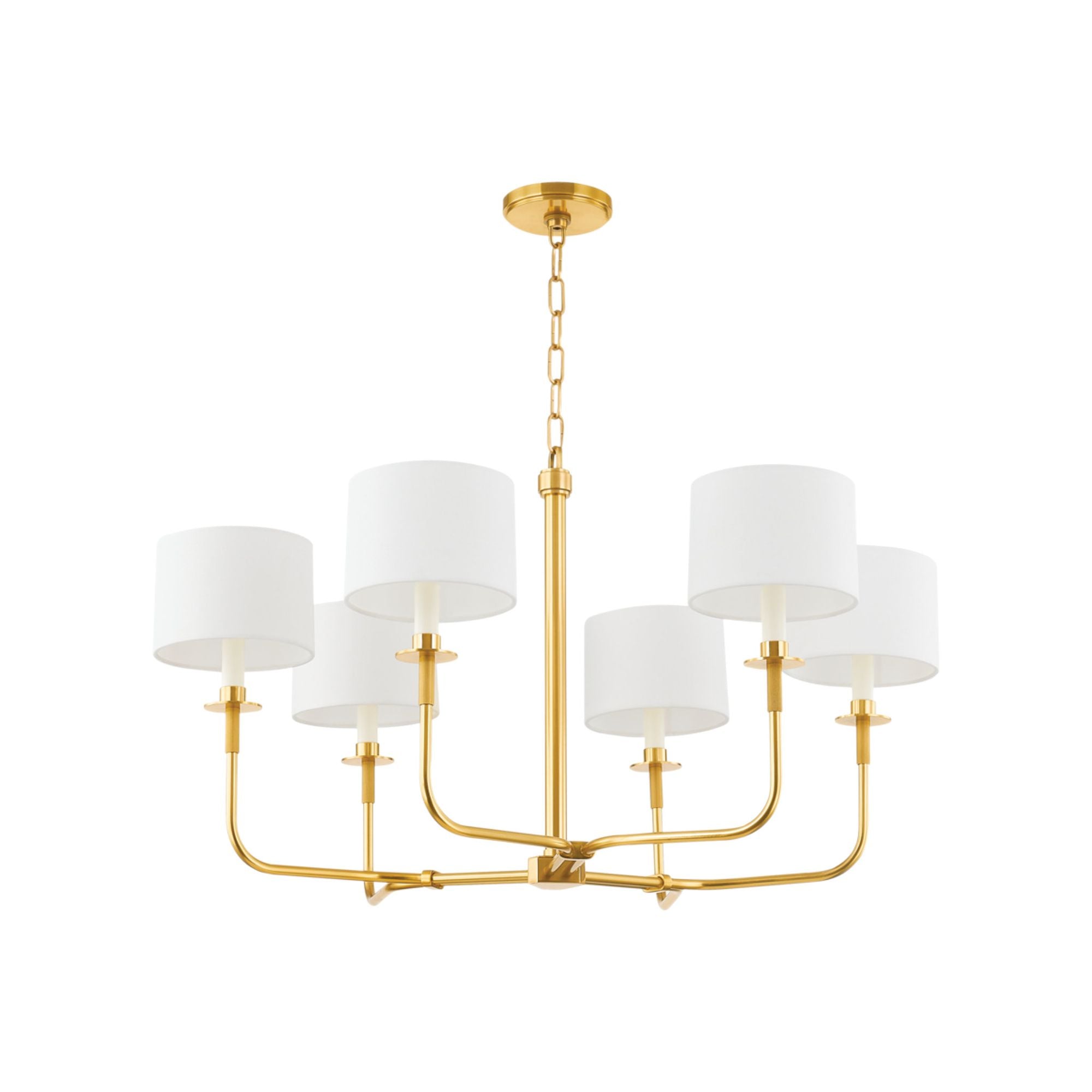 Paramus 6-Light Chandelier in Aged Brass 36L x 36W x 20H