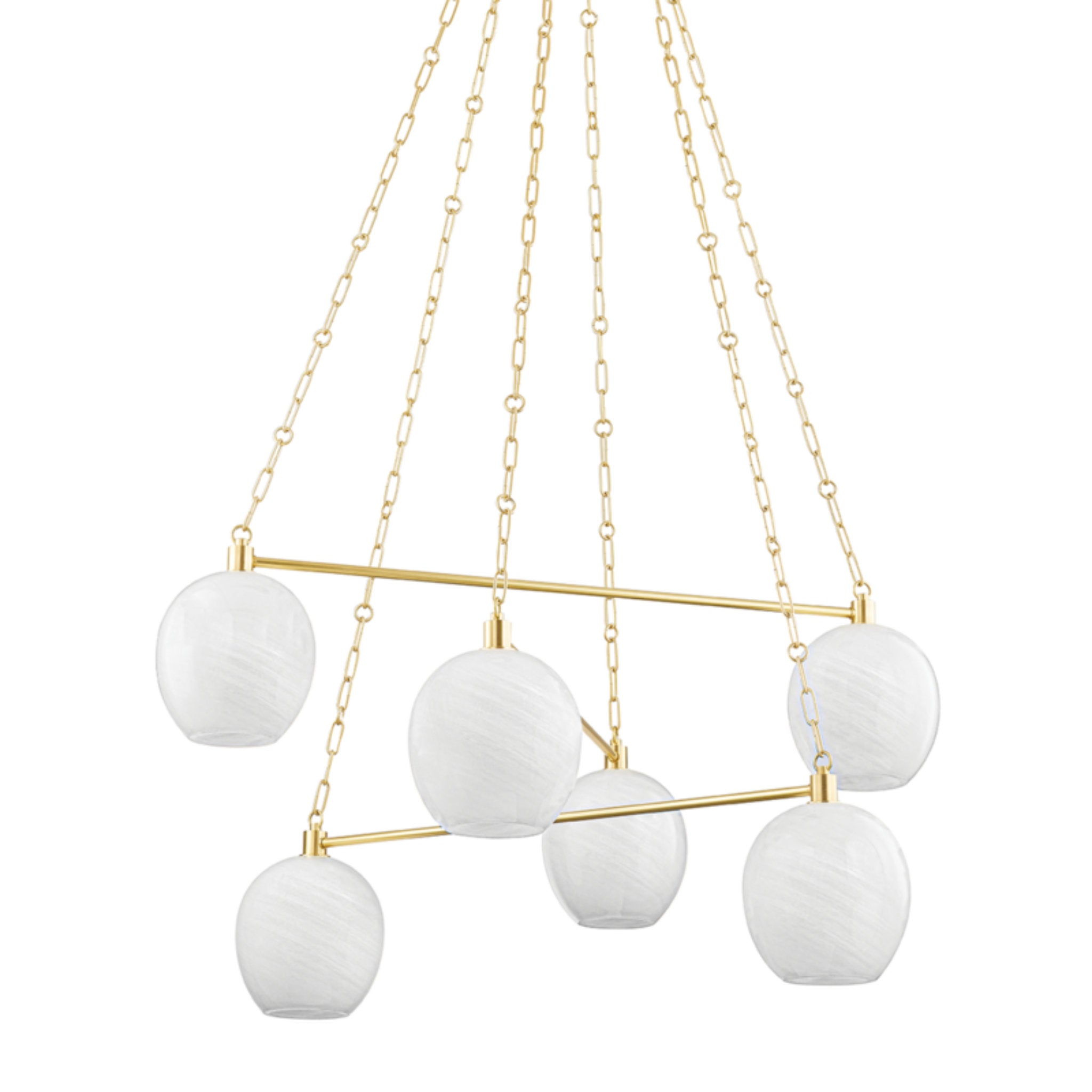 Asbury Park 6-Light Chandelier in Aged Brass 38L x 38W x 20.25H