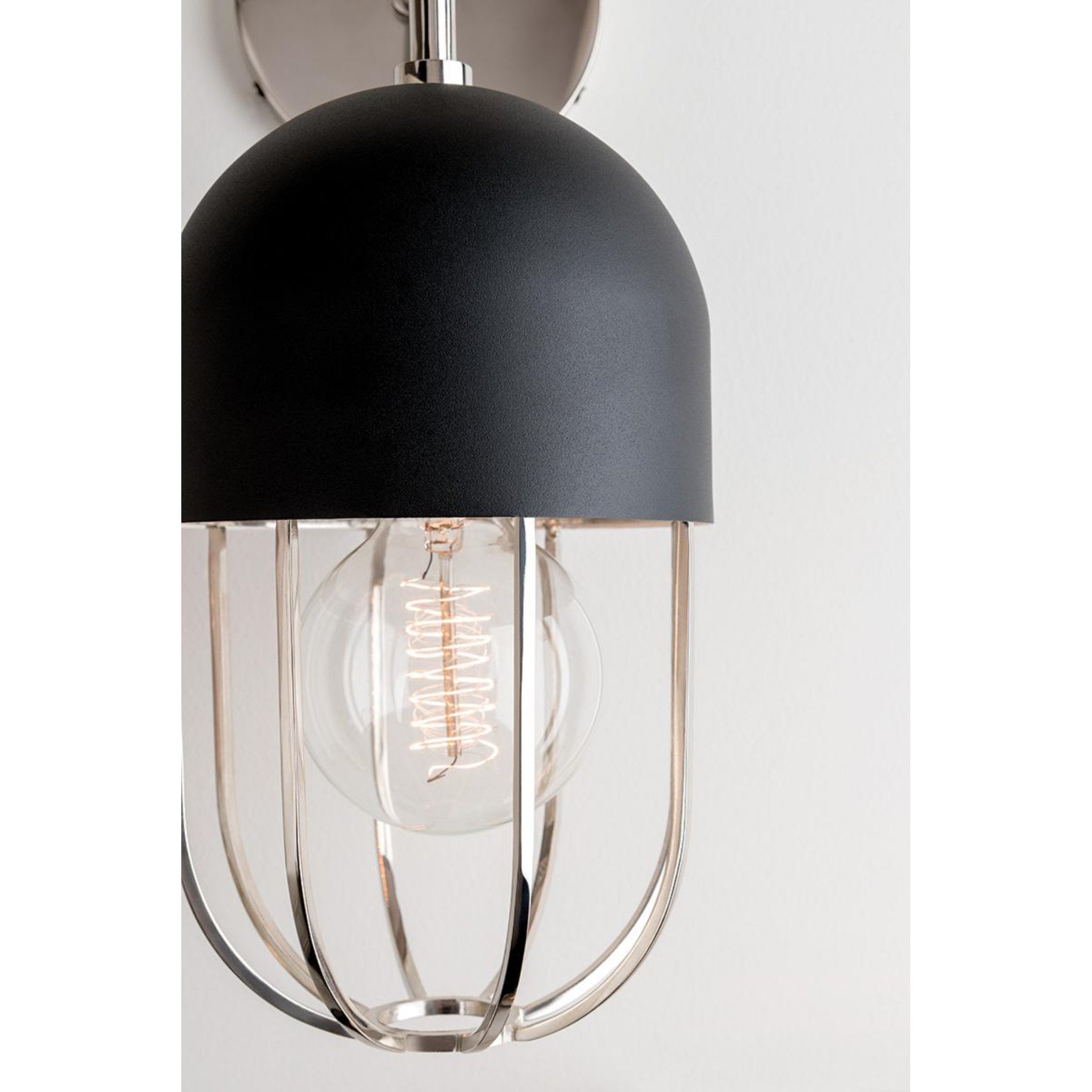 Haley 1-Light Semi Flush in Aged Brass/Black 5.5L x 5.5W x 10.5H