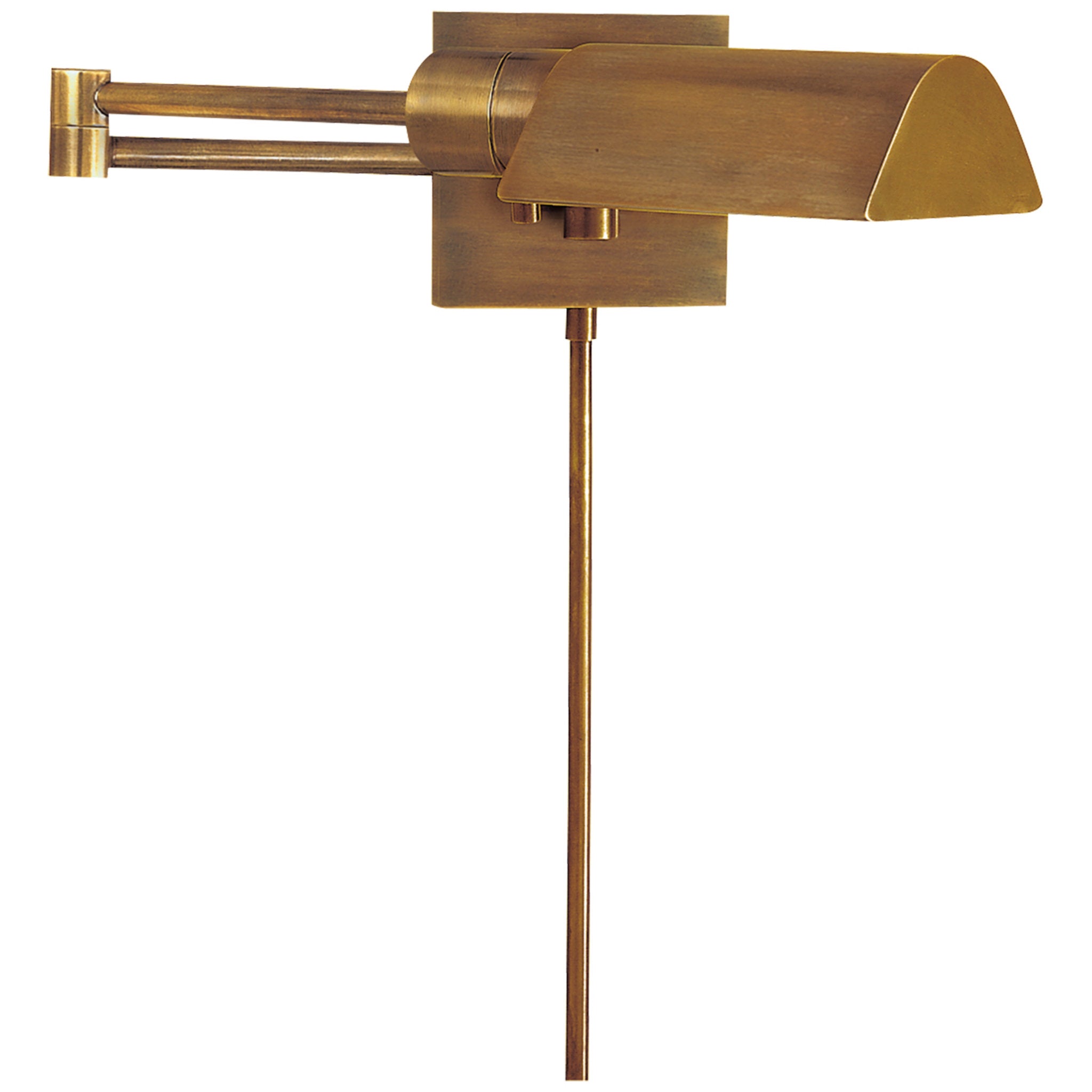 Visual Comfort Studio Swing Arm Wall Light in Hand-Rubbed Antique Brass W16.75" x H4.5"