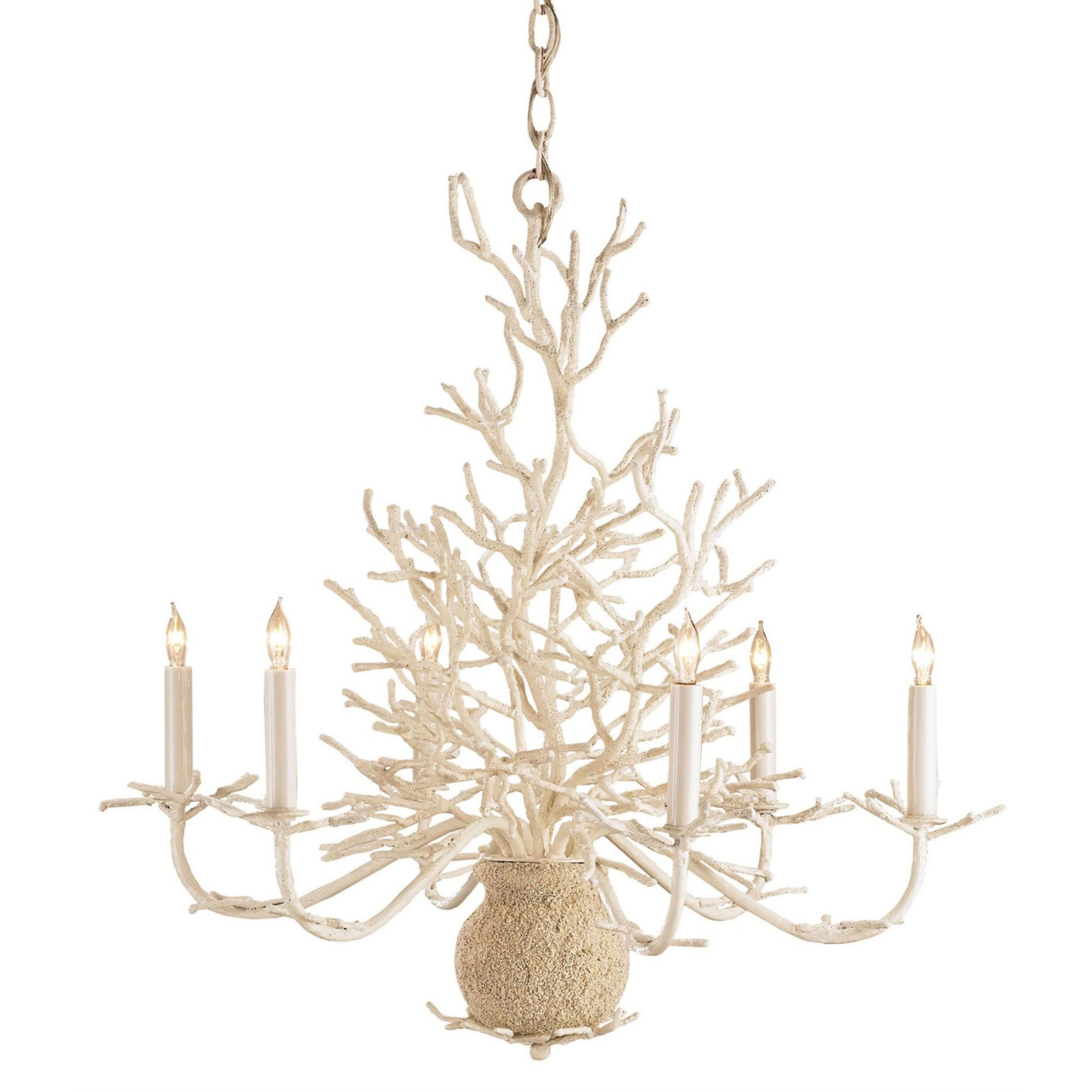 Seaward Small White Chandelier - White Coral/Natural Sand