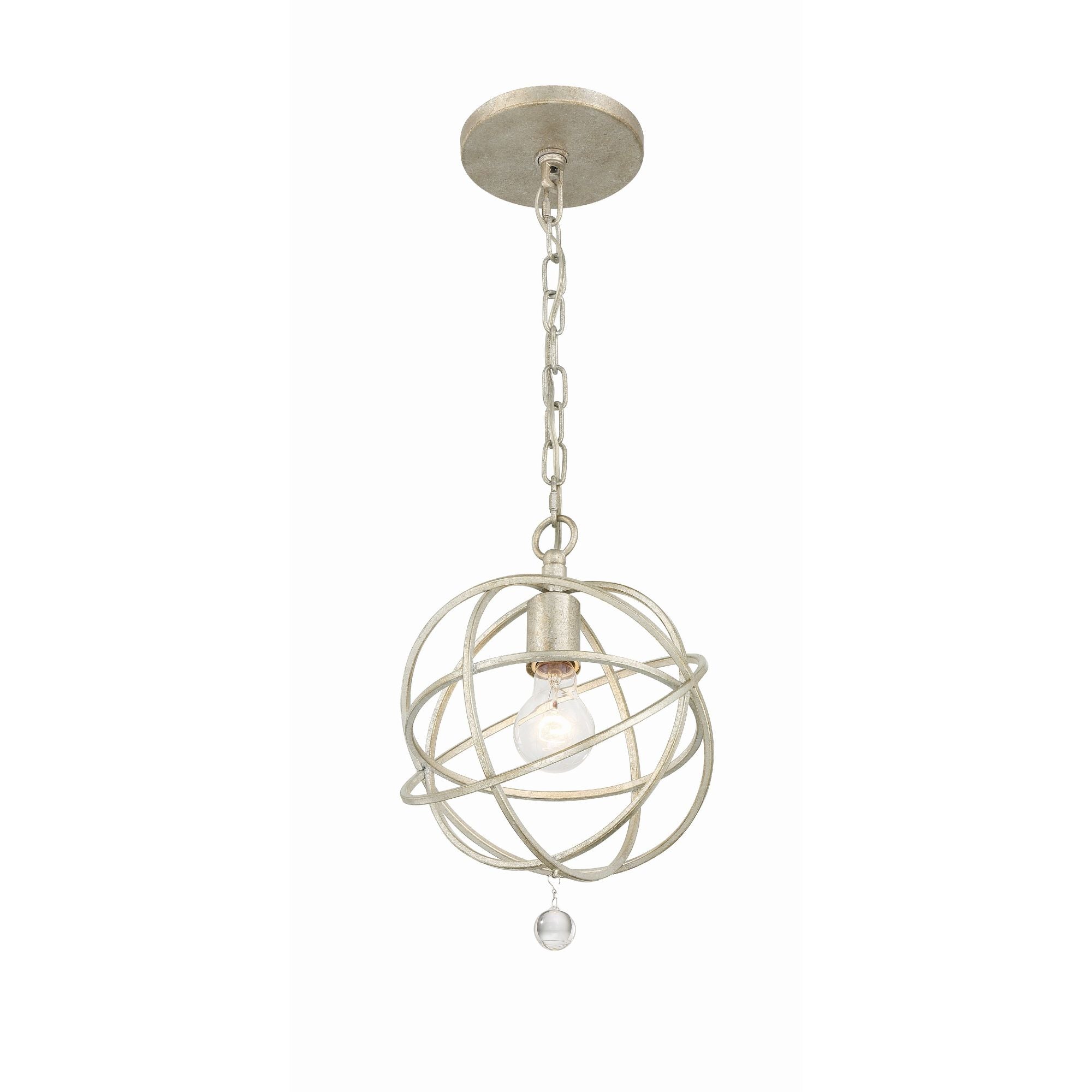 Solaris 9'' Olde Silver Pendant Silver 9"W x 14"H x 9"D