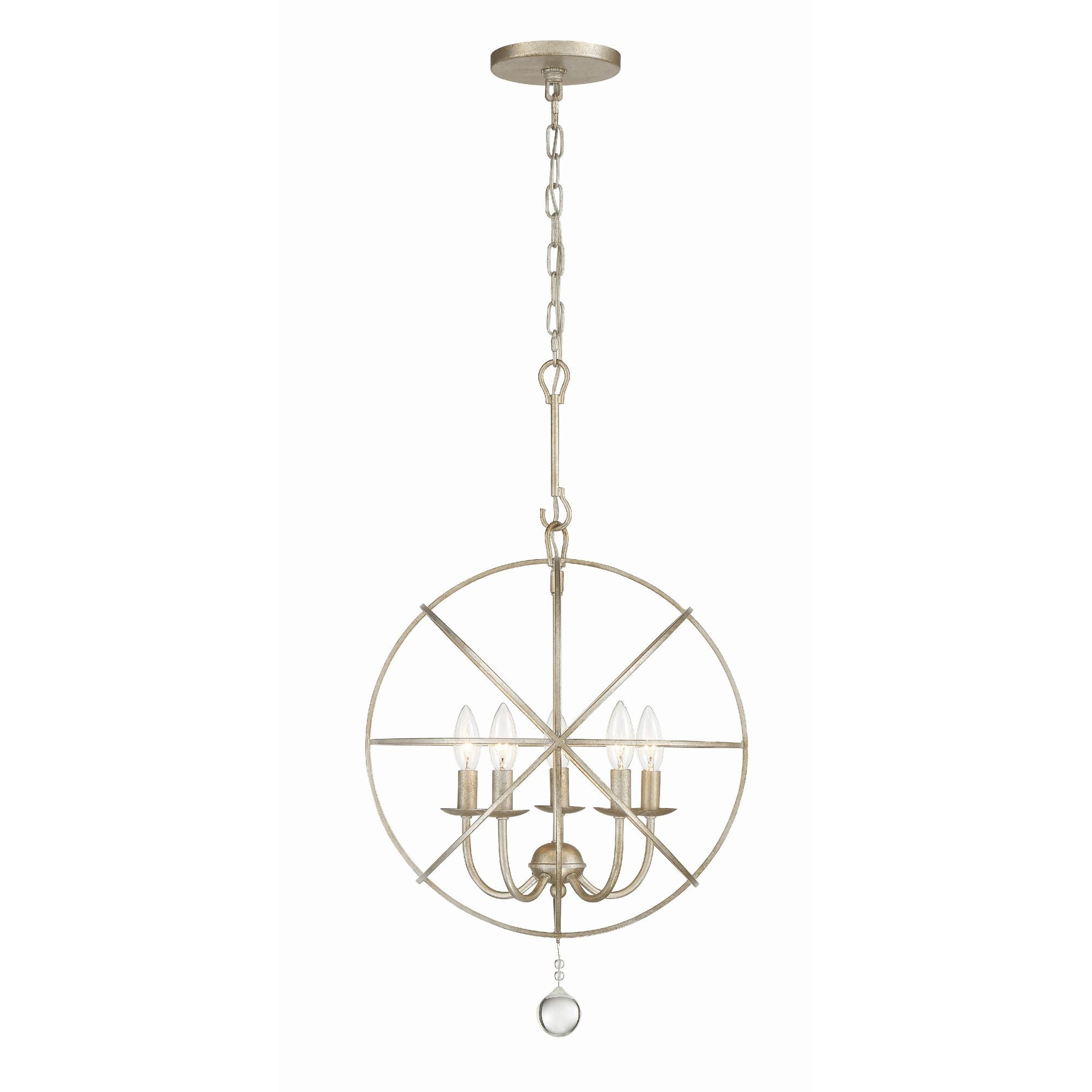 Solaris 17'' Olde Silver Chandelier Silver 17"W x 23"H x 17"D