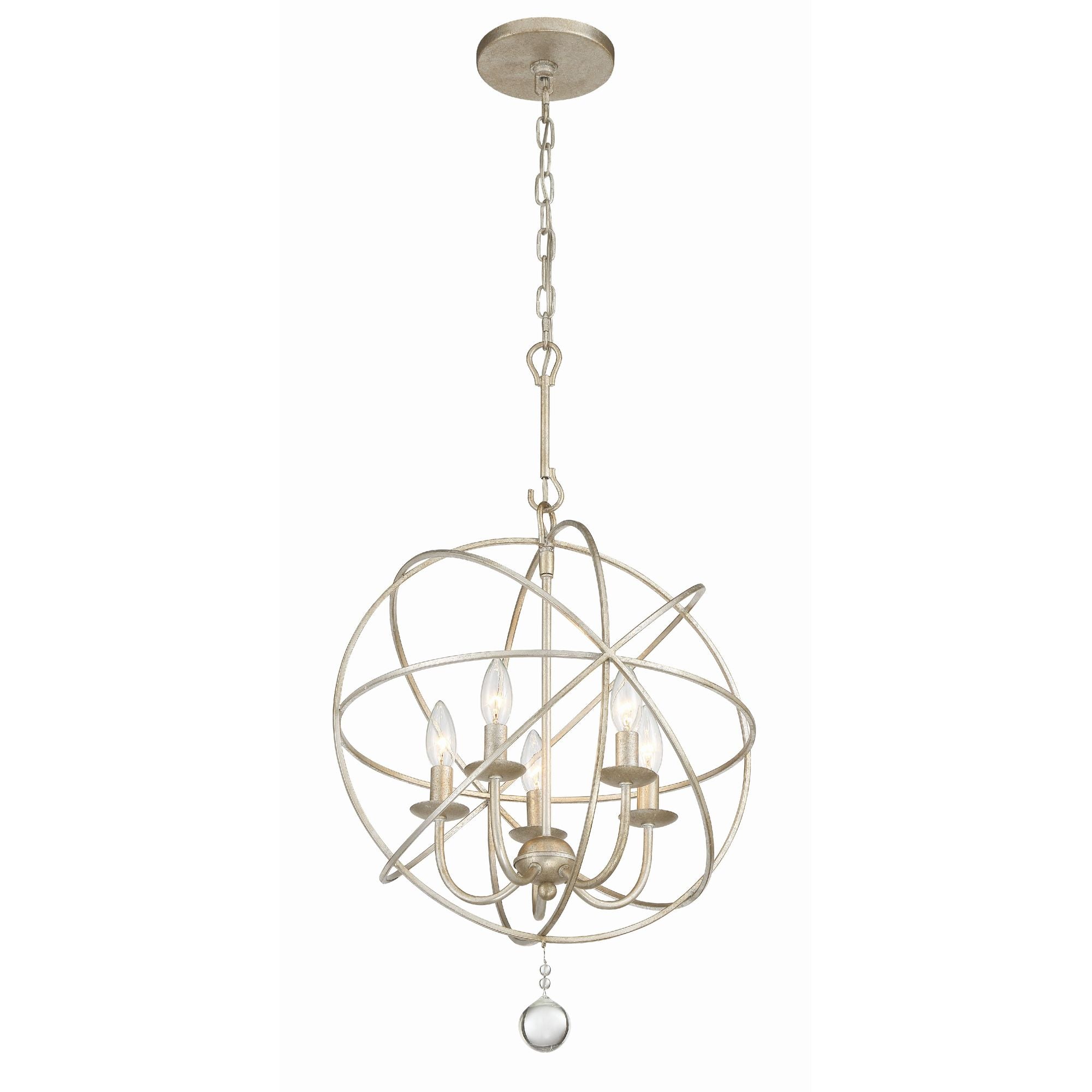 Solaris 17'' Olde Silver Chandelier Silver 17"W x 23"H x 17"D