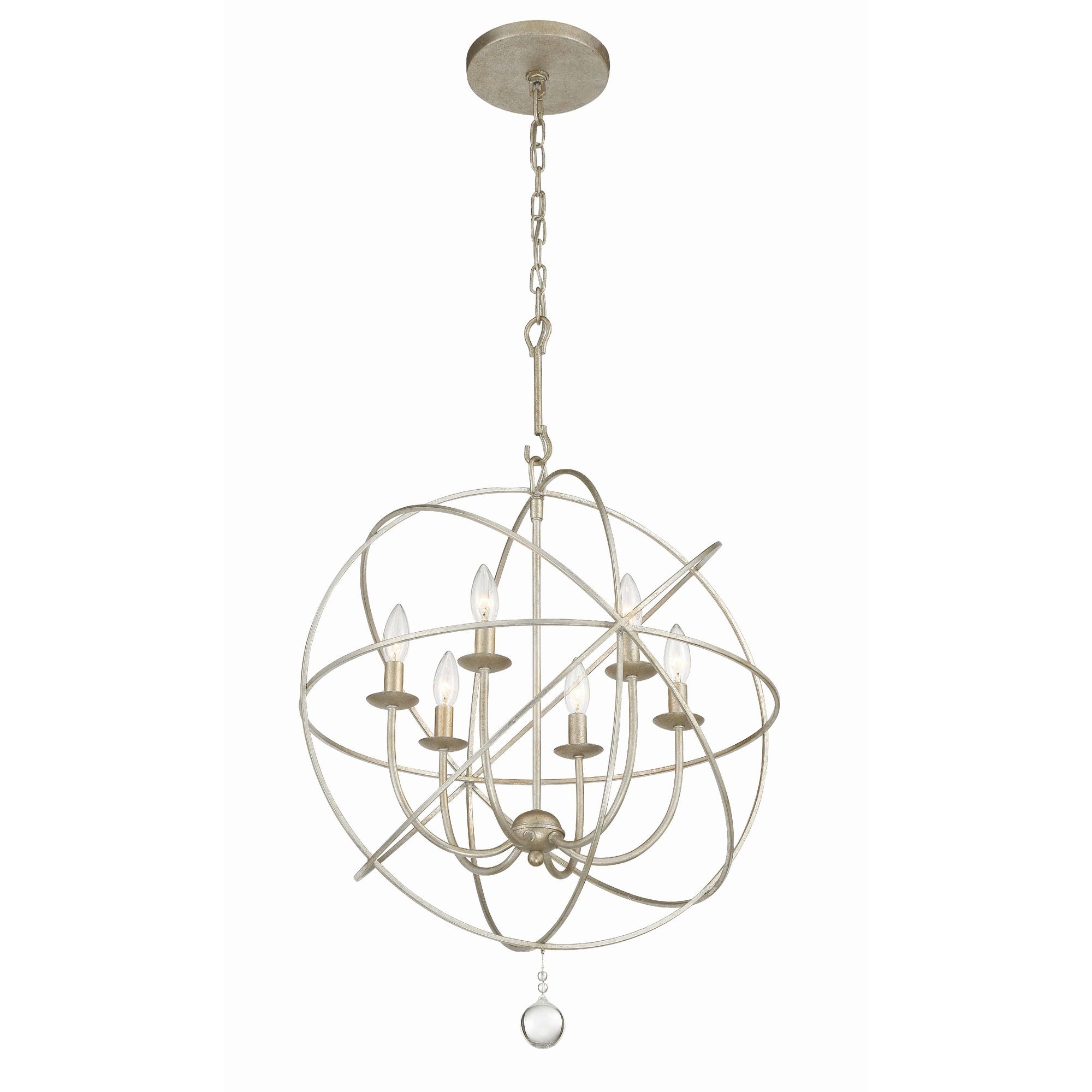 Solaris 22.5'' Olde Silver Chandelier Silver 22.5"W x 27.5"H x 22.5"D