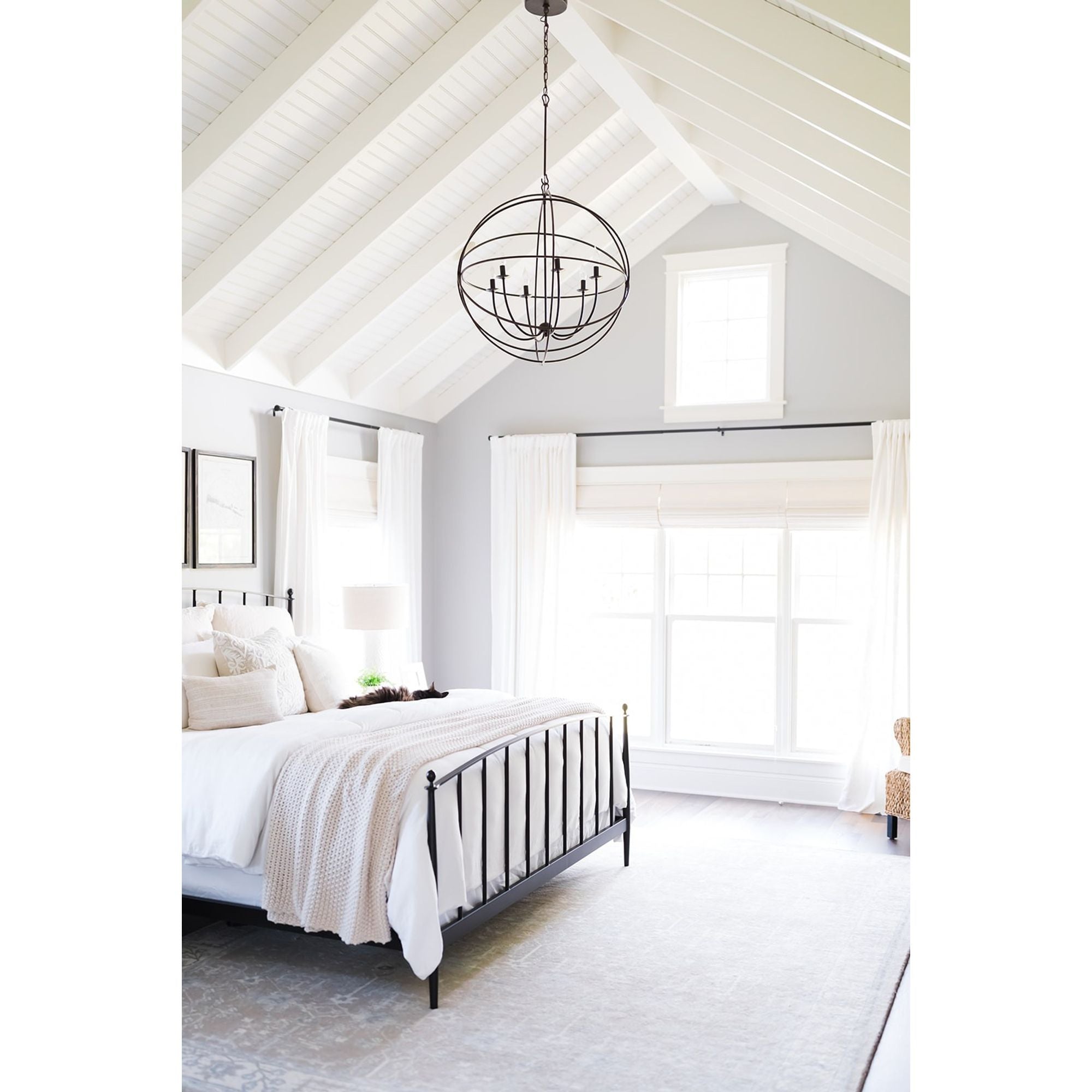 Solaris 6 Light English Bronze Sphere Chandelier Clear Glass Drops 28.5"W x 35.5"H x 28.5"D