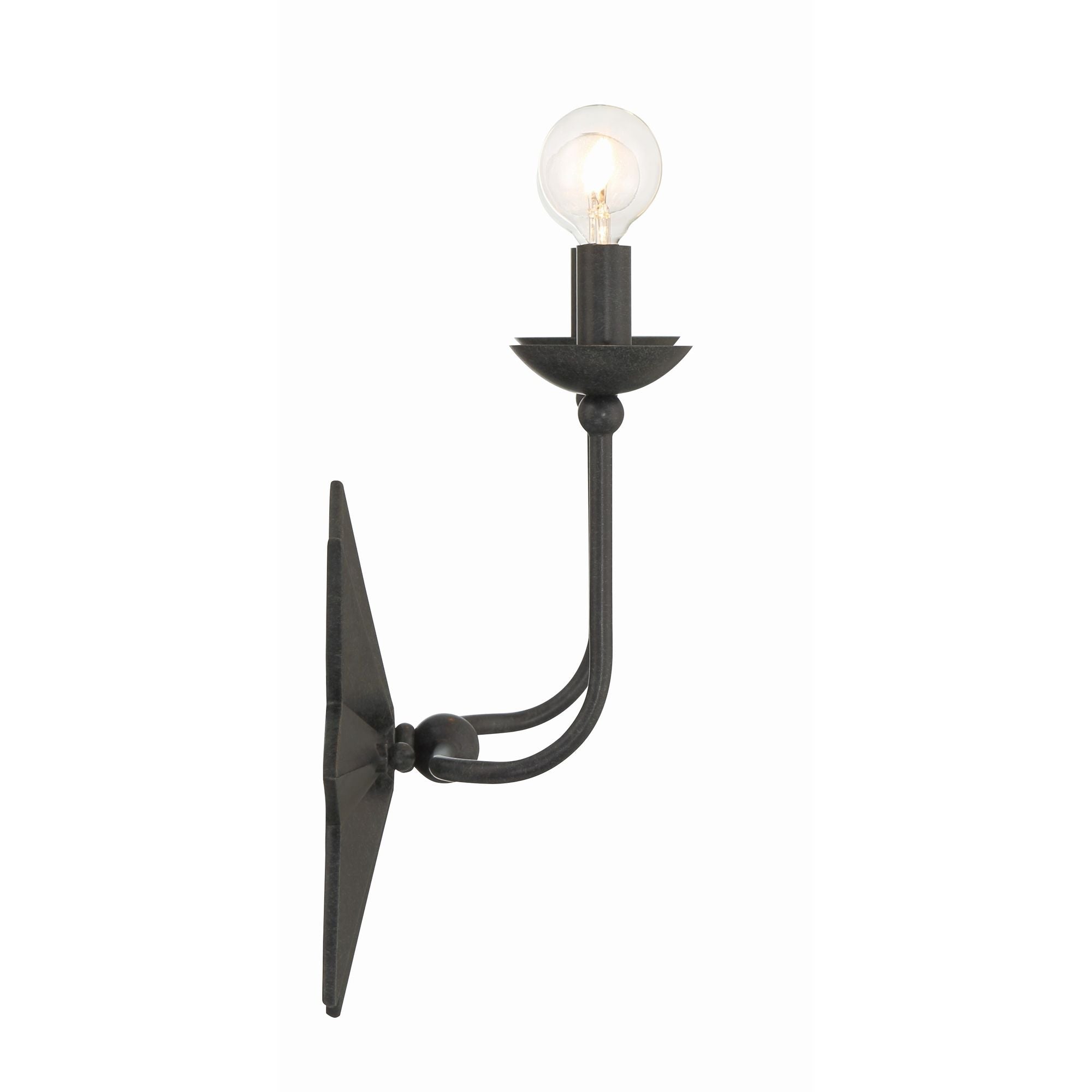 Astro 2 Light Black Sconce 13"W x 15.25"H x 6"D