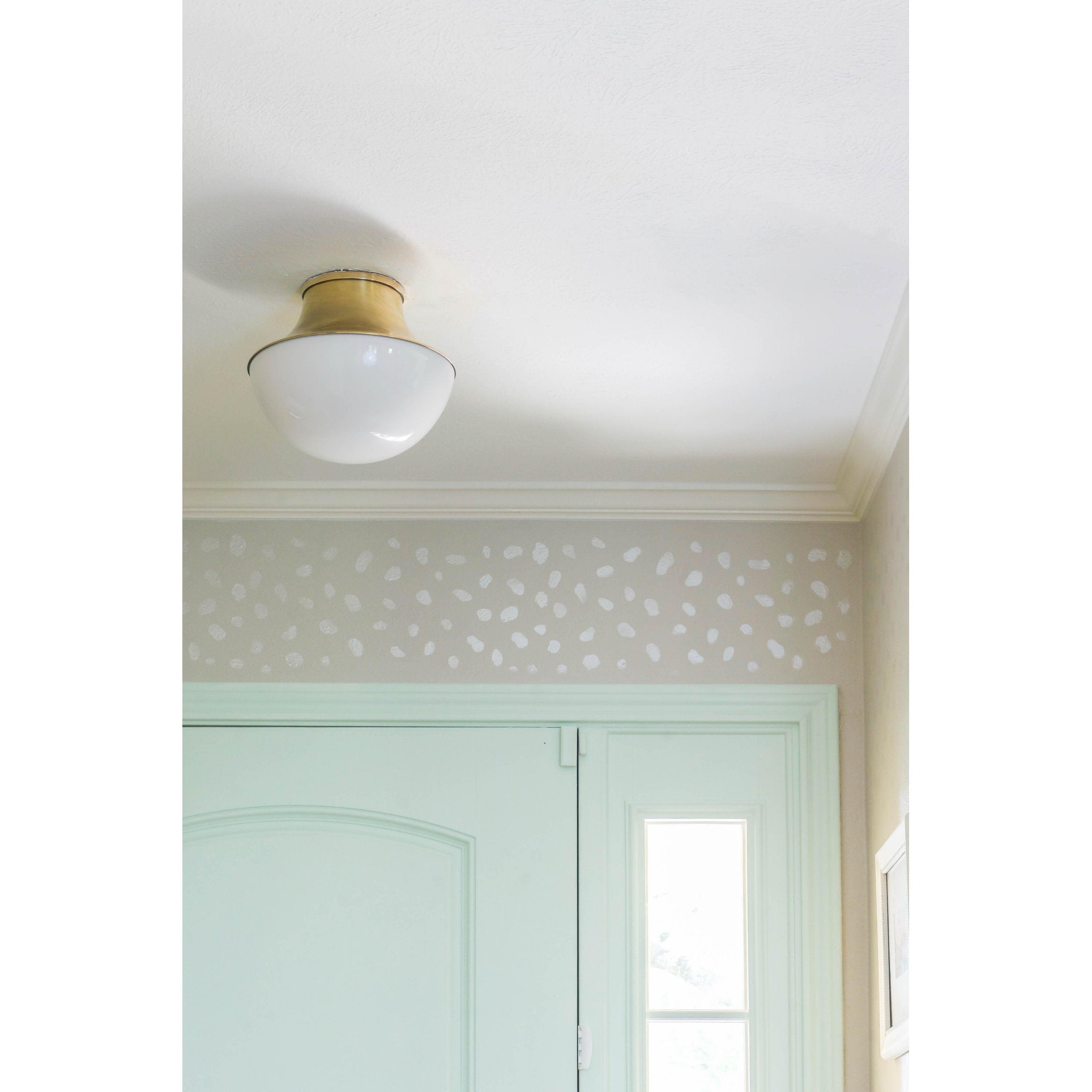 Lettie 1-Light Flush Mount in Aged Brass 10.75L x 10.75W x 9H