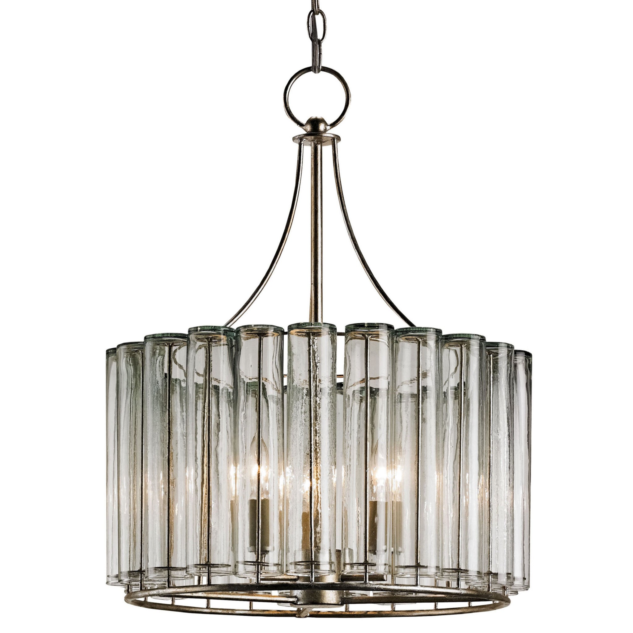 Bevilacqua Small Glass Chandelier - Silver Leaf