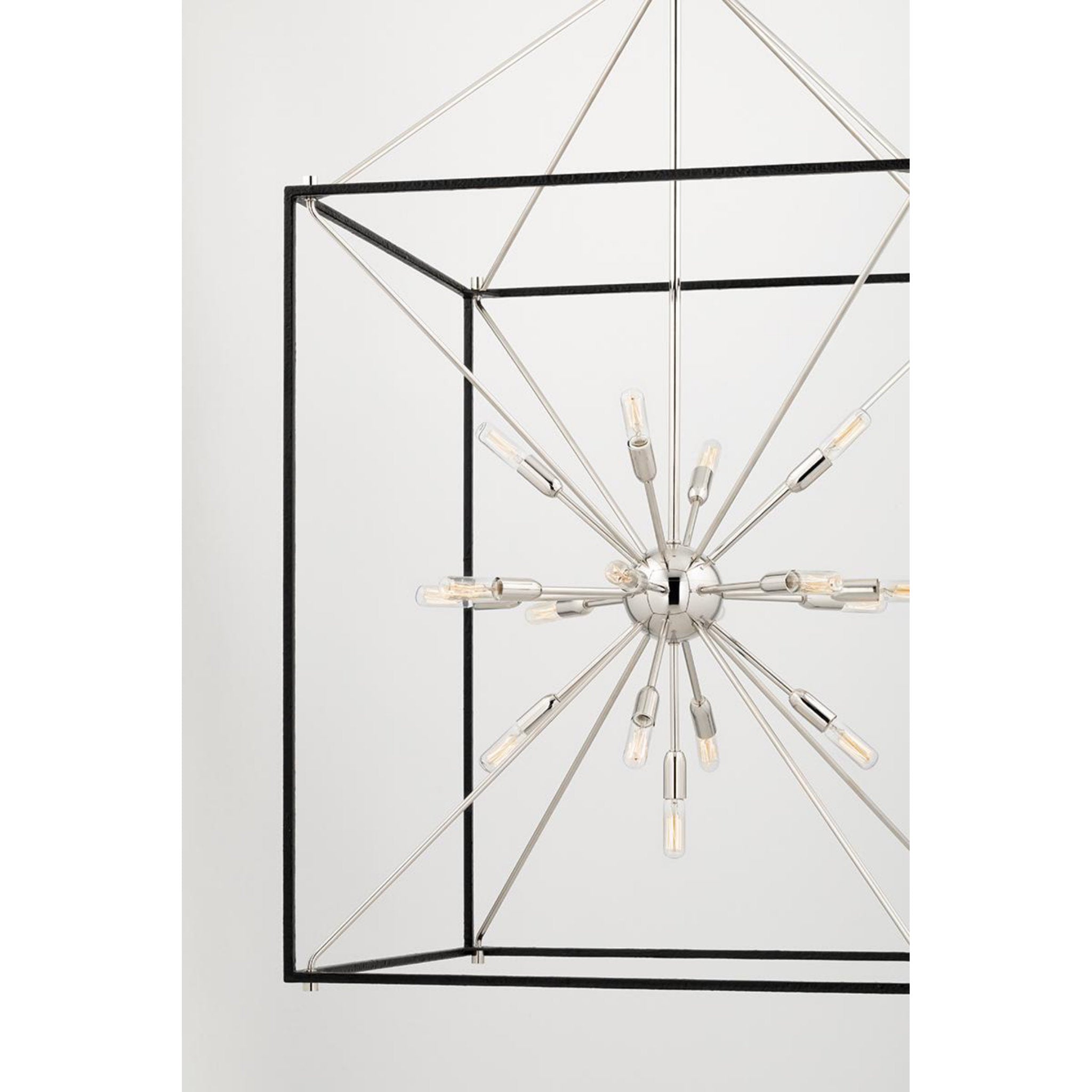 Glendale 9-Light Lantern in Polished Nickel/Black 12.25L x 12.25W x 24.75H