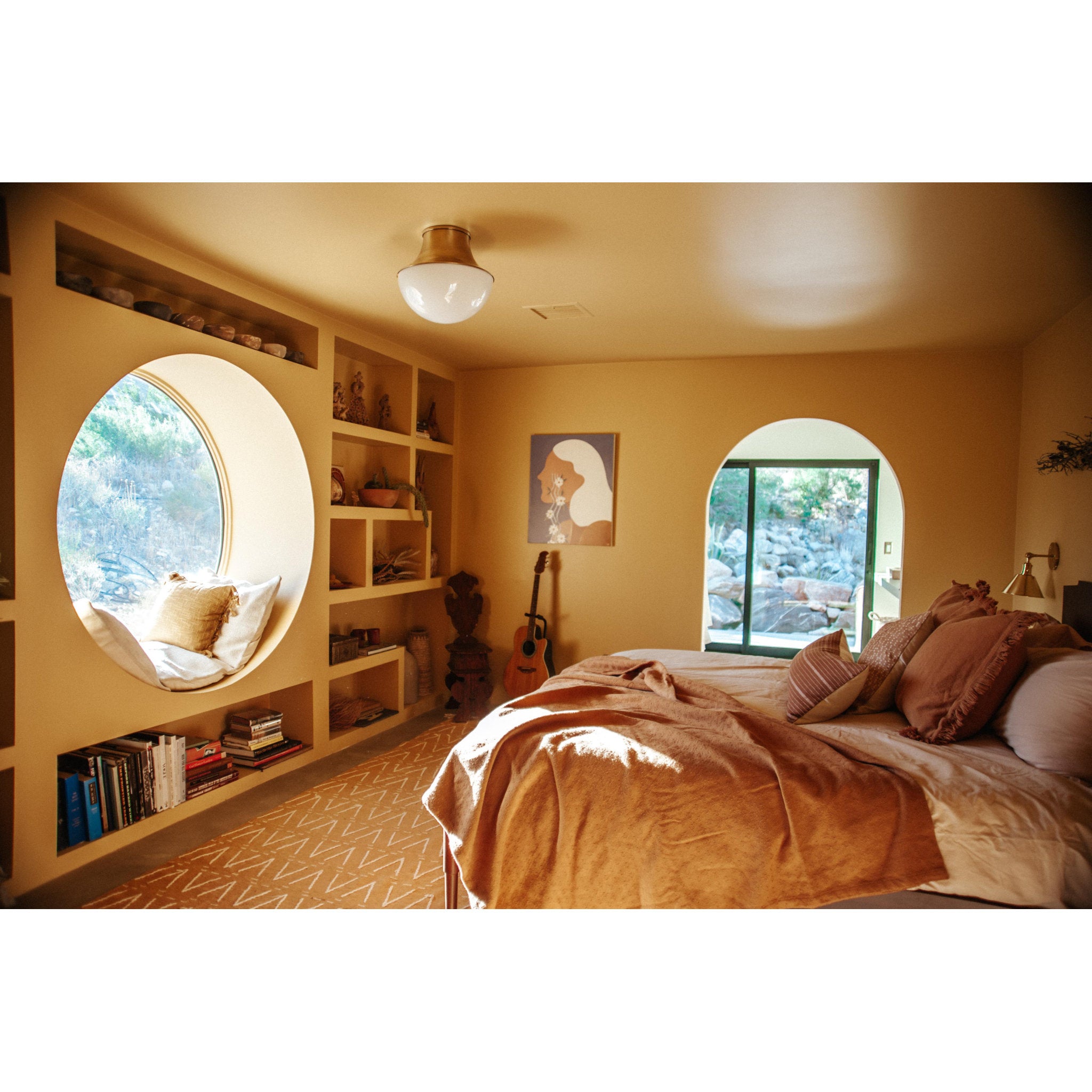 Lettie 1-Light Flush Mount in Aged Brass 14.75L x 14.75W x 14H