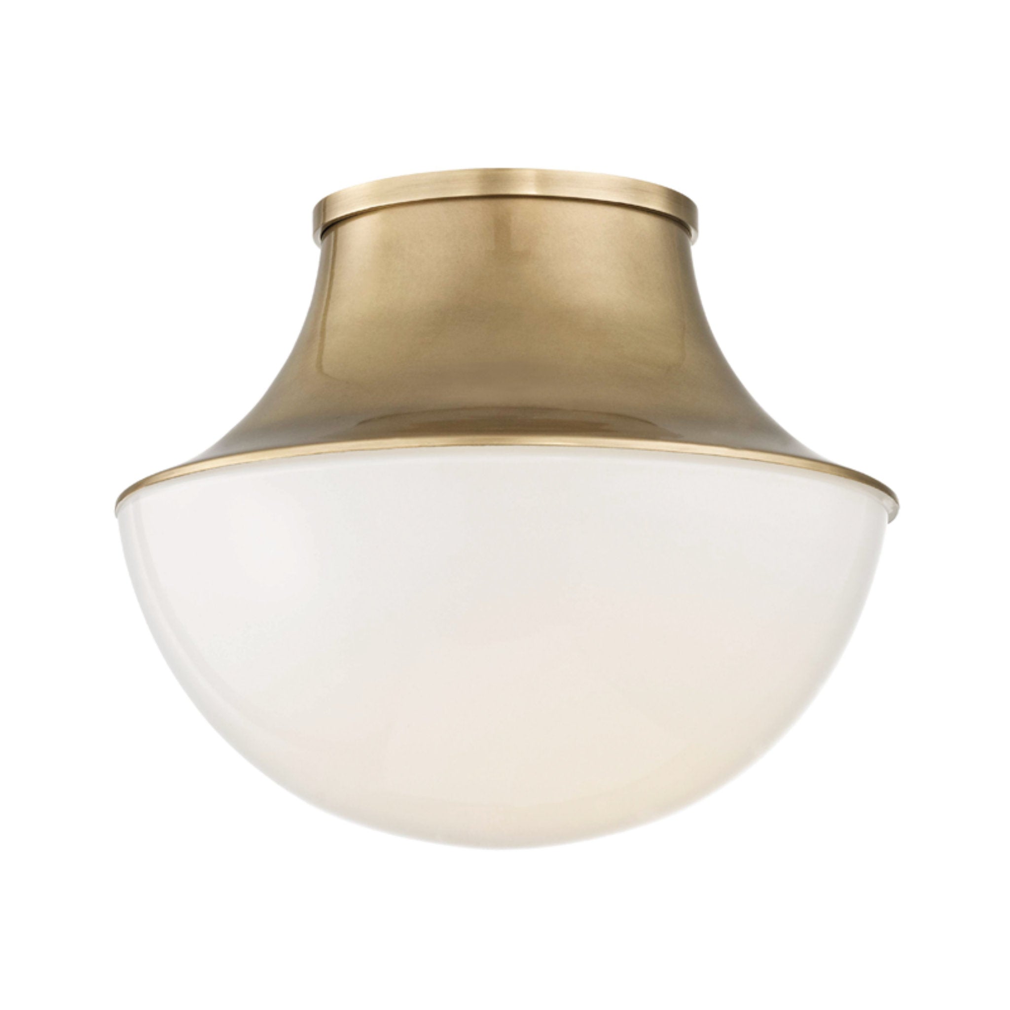 Lettie 1-Light Flush Mount in Aged Brass 10.75L x 10.75W x 9H
