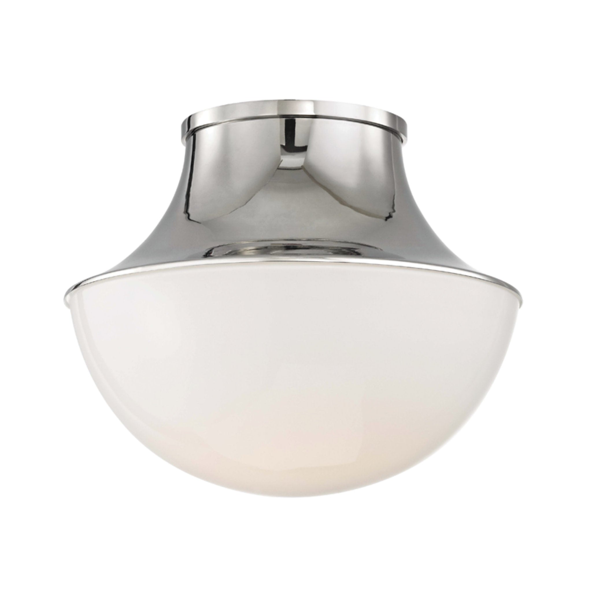 Lettie 1-Light Flush Mount in Polished Nickel 10.75L x 10.75W x 9H