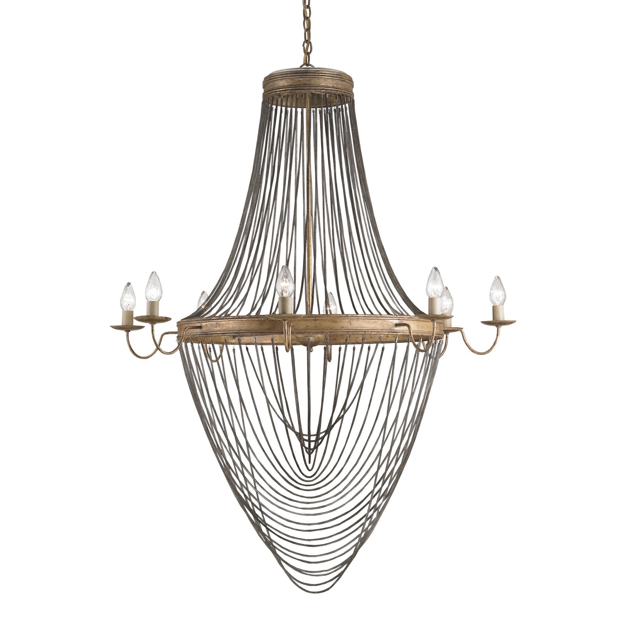 Lucien Chandelier - French Gold Leaf/Iron