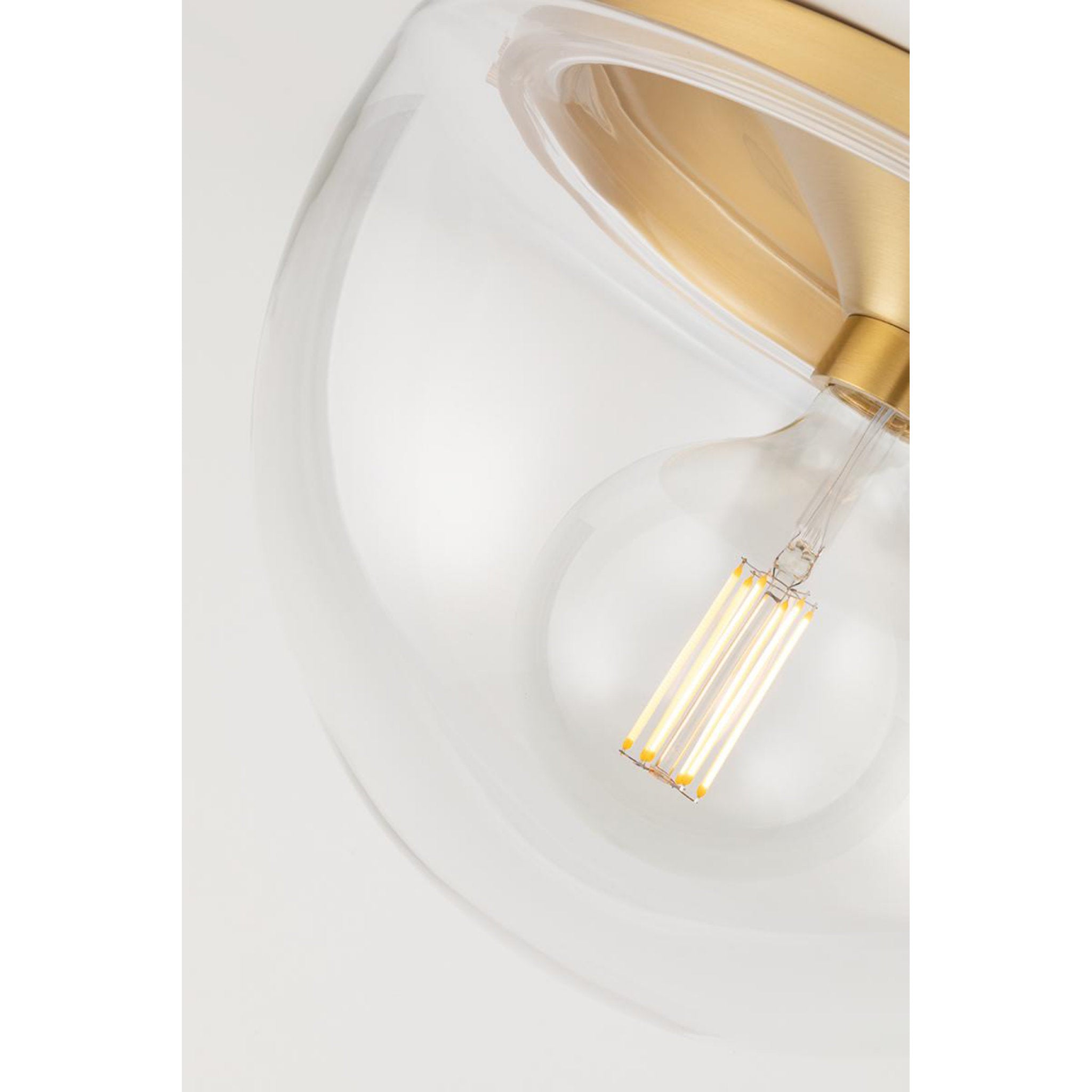 Grace 1-Light Flush Mount in Aged Brass 4.75L x 10W x 7H