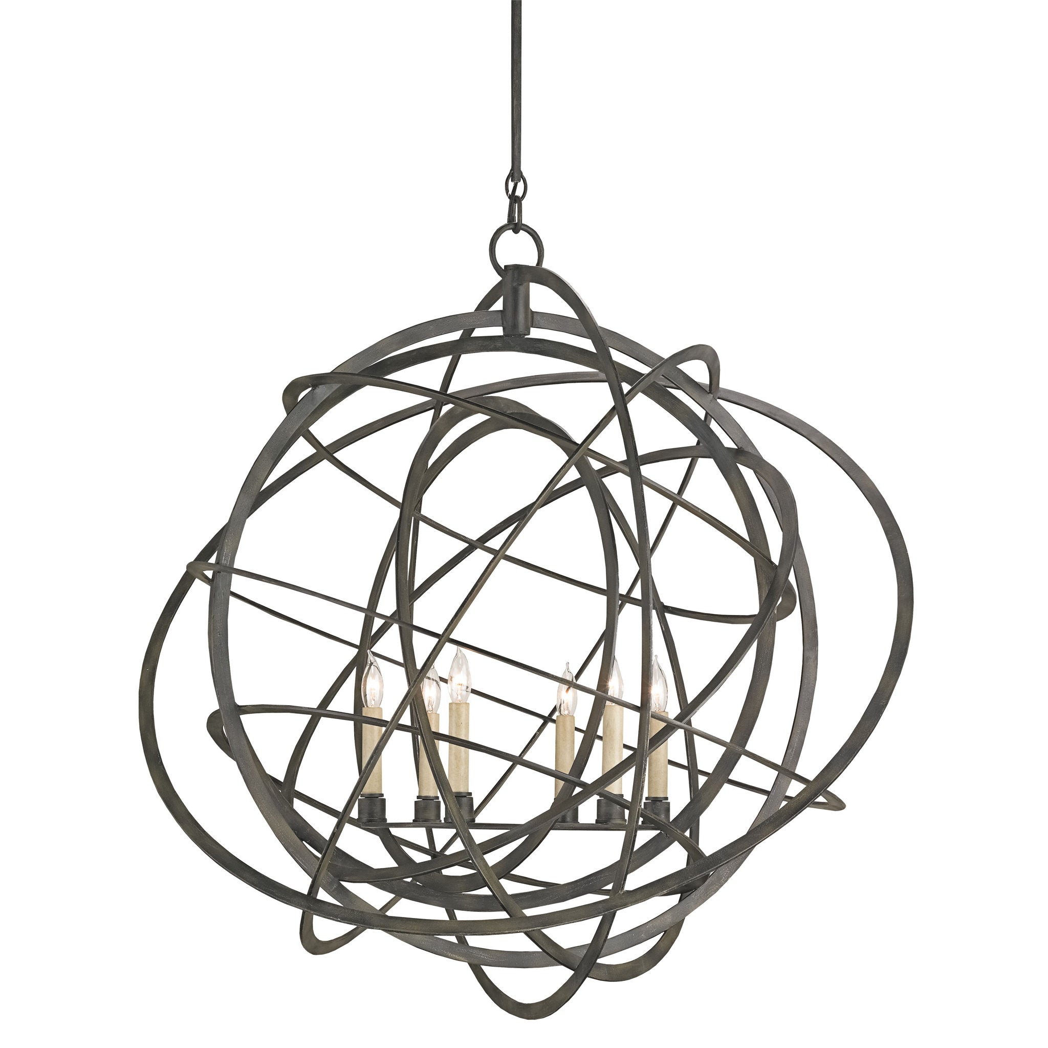 Genesis Black Orb Chandelier - Black Iron