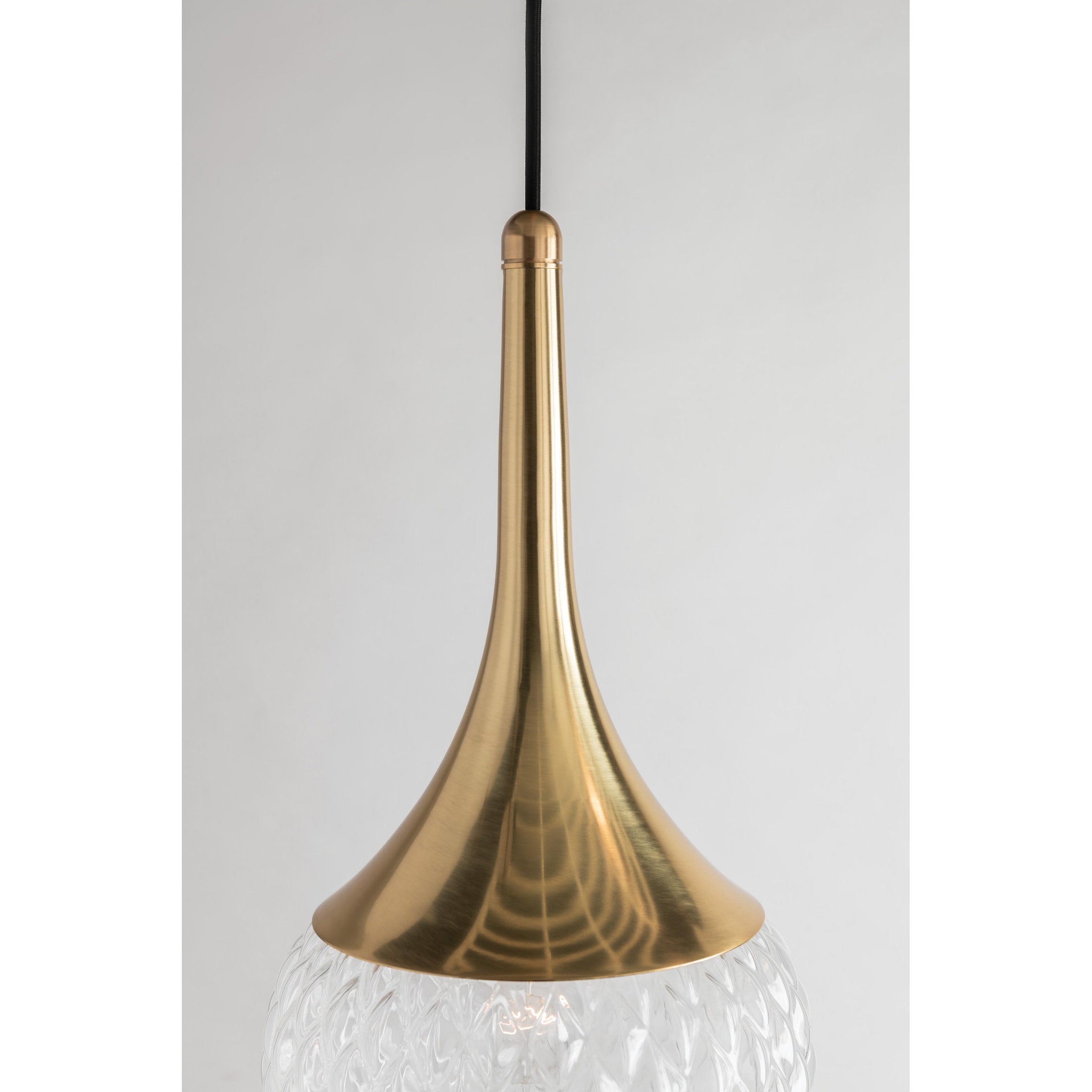 Bella 1-Light Pendant in Aged Brass 8.5L x 8.5W x 12.75H