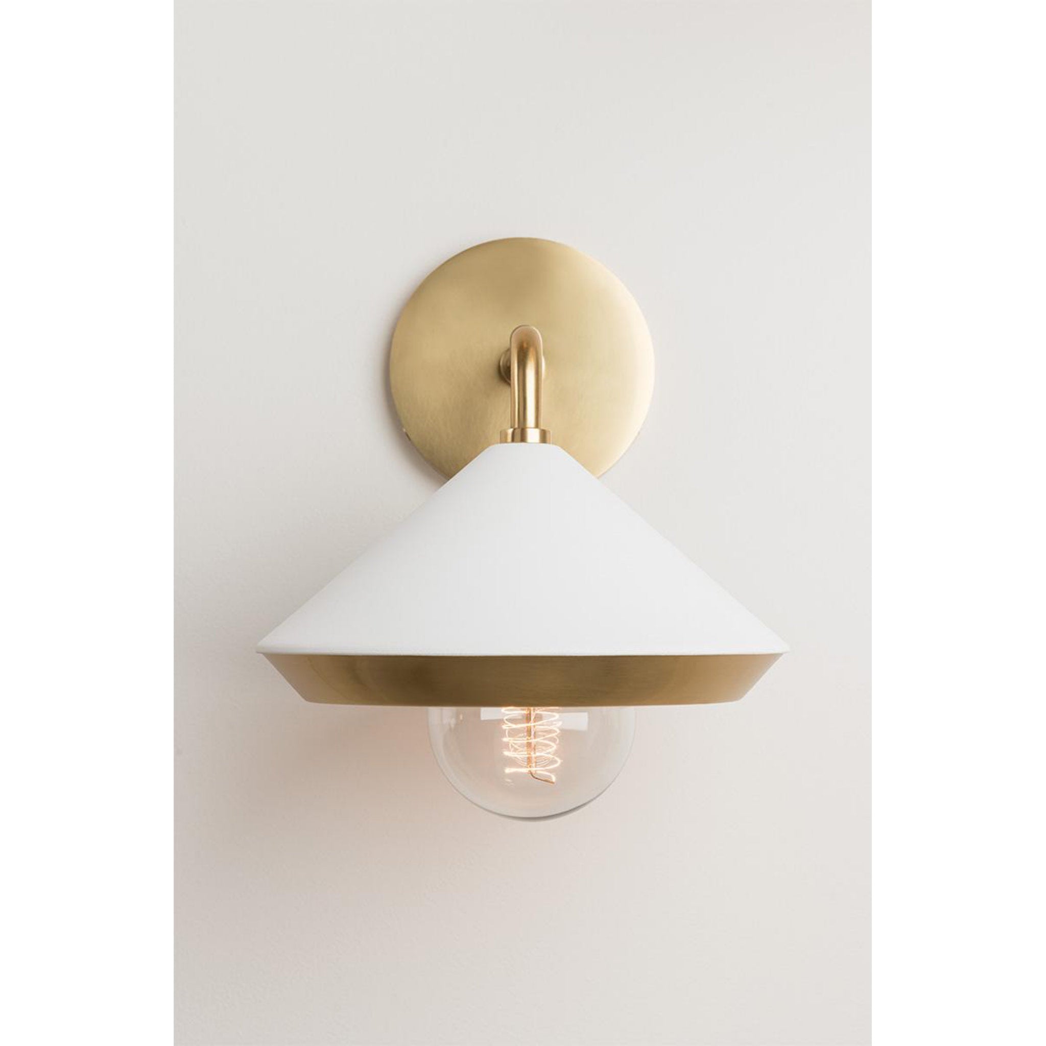 Marnie 1-Light Pendant in Aged Brass/Black 12.5L x 12.5W x 9H