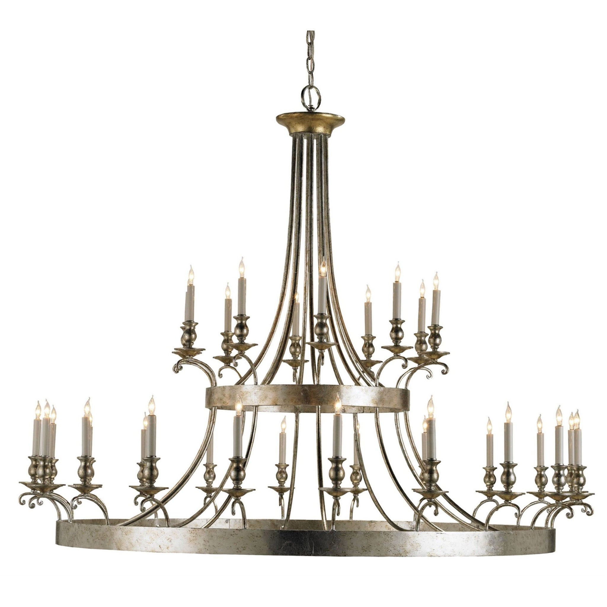 Lodestar Silver Chandelier - Granello Silver Leaf/Antique Gold Leaf