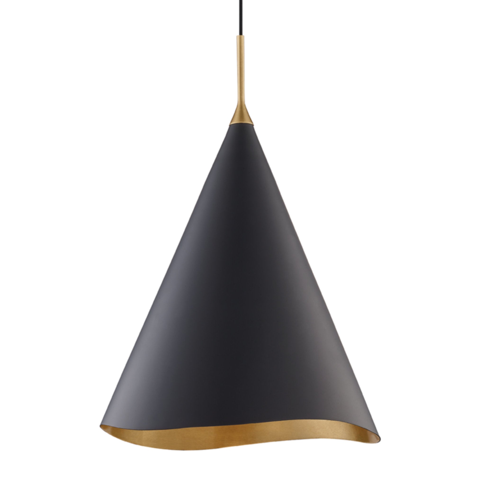 Martini 1-Light Pendant in Gold Leaf/Black Combo 18L x 18W x 24.75H