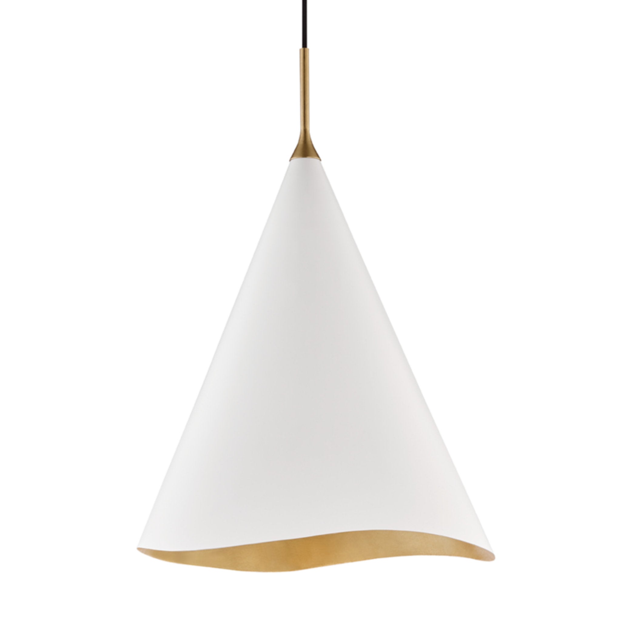 Martini 1-Light Pendant in Gold Leaf 18W x 24.75H (9618-GL/WHT)