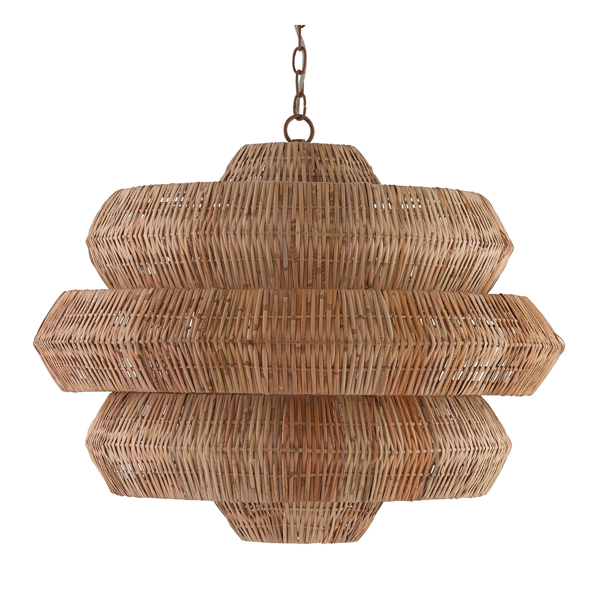 Antibes Medium Natural Chandelier - Khaki/Natural