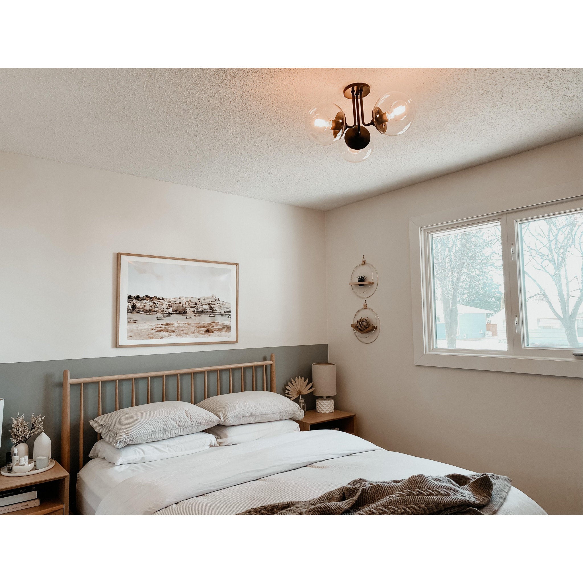 Meadow 3-Light Semi Flush in Old Bronze 8.25L x 20.25W x 10.5H