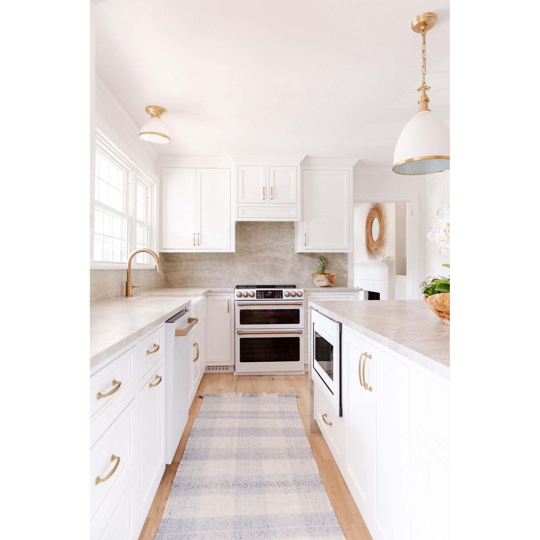 Viceroy 1-Light Pendant in White/Aged Brass 12.75L x 12.75W x 17.75H