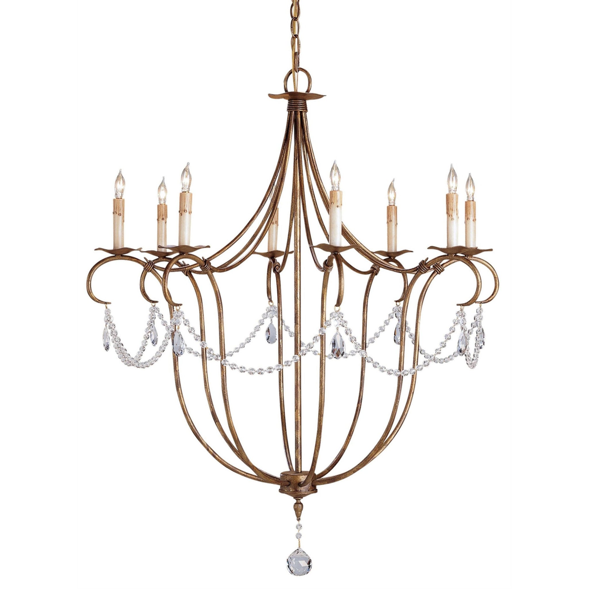 Crystal Lights Large Gold Chandelier - Rhine Gold