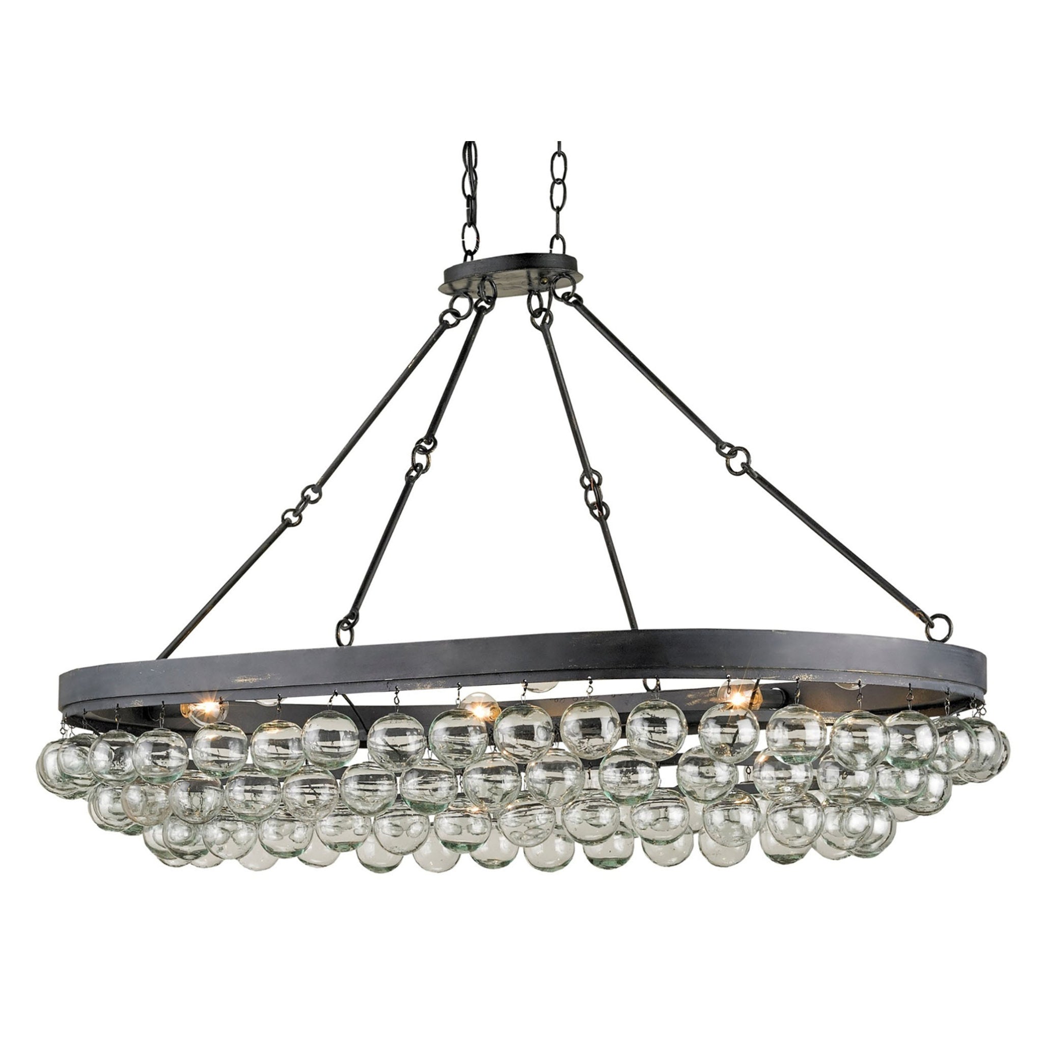 Balthazar Glass Oval Chandelier - French Black