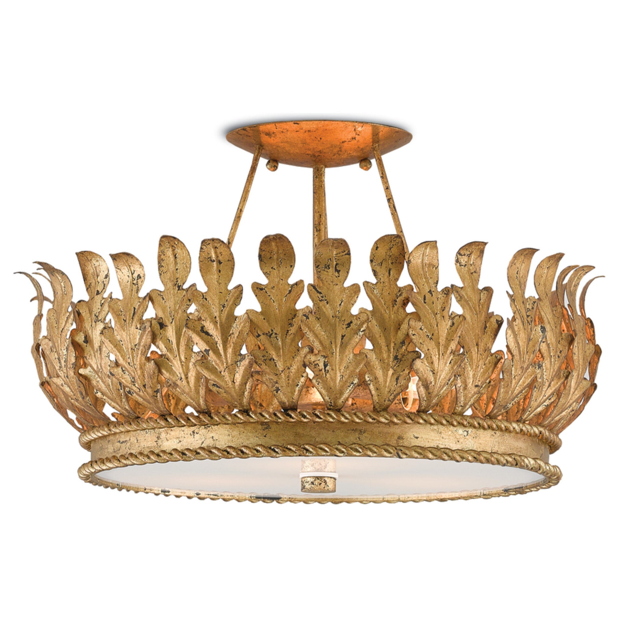 Biddulph Gold Semi-Flush Mount - Gold Leaf