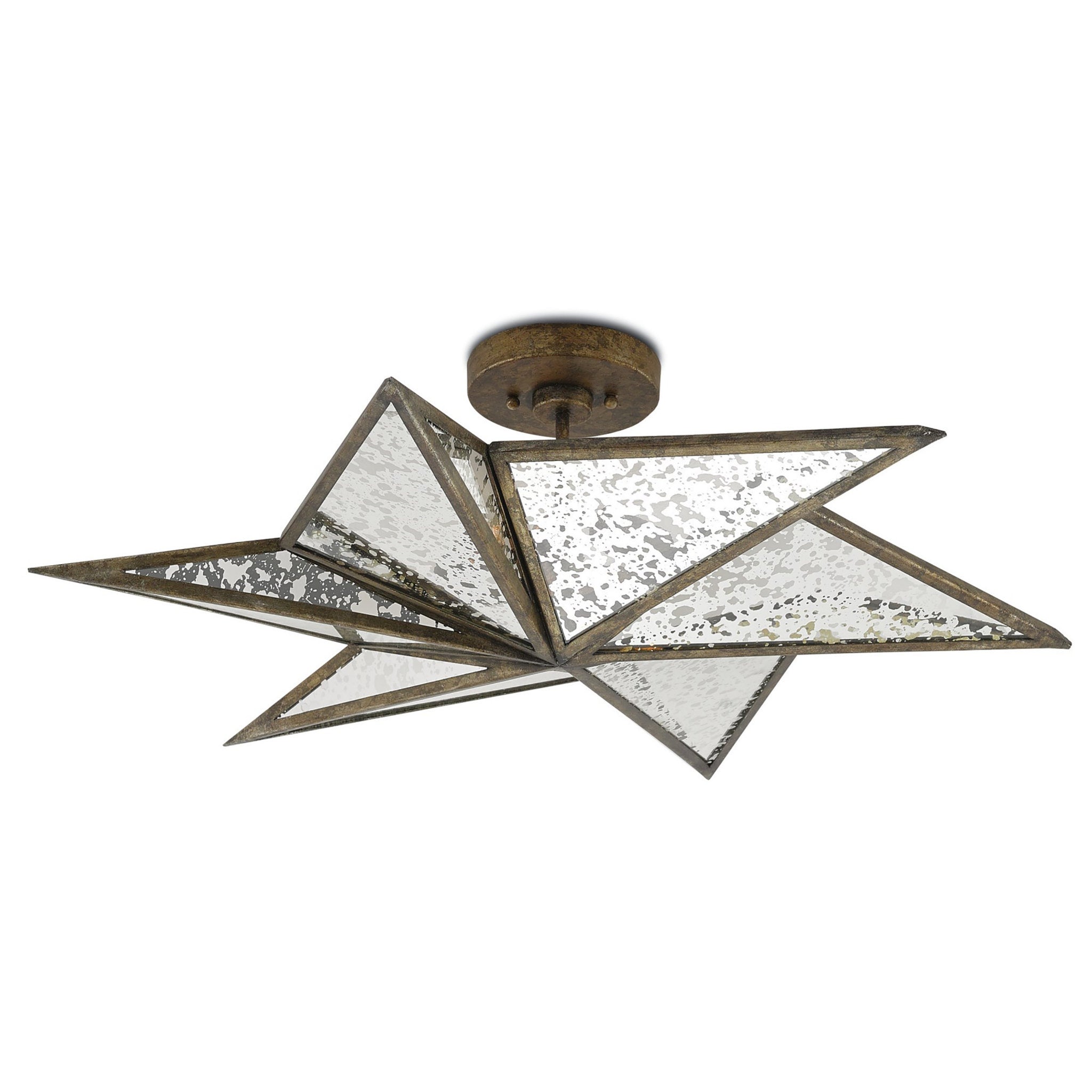 Stargazer Bronze Semi-Flush Mount - Pyrite Bronze/Raj Mirror