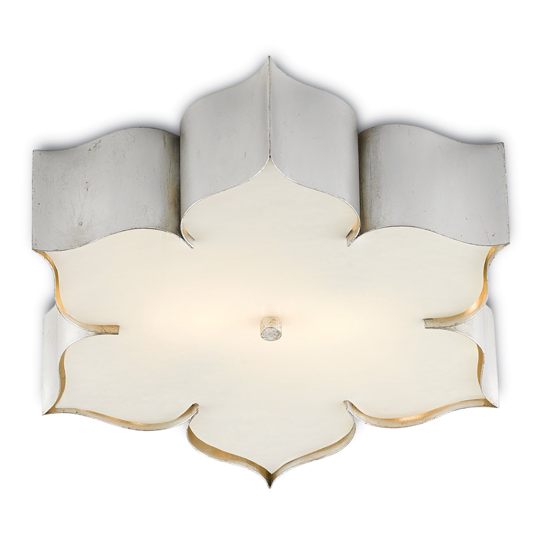 Grand Lotus Silver Flush Mount - Contemporary Silver Leaf