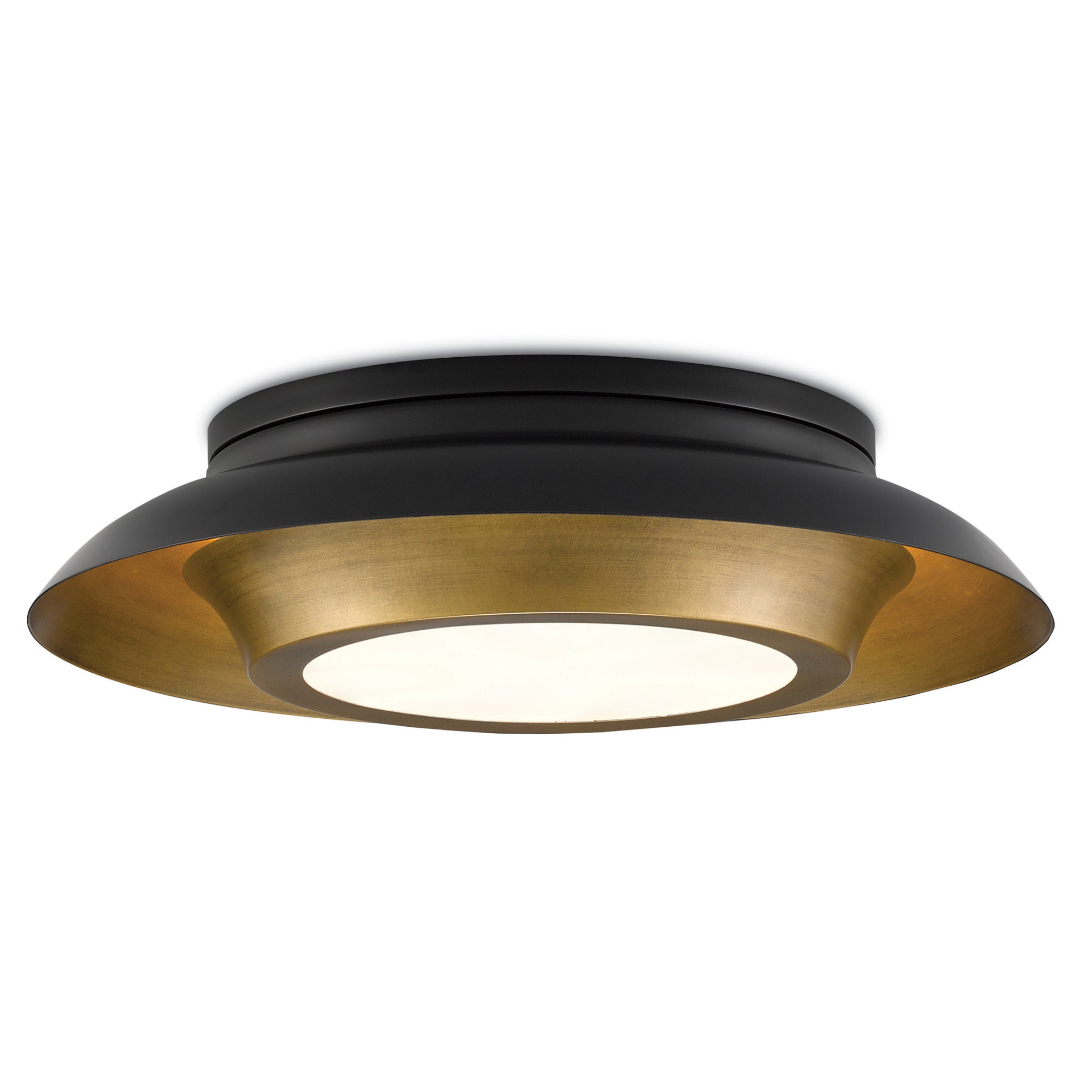 Metaphor Black & Brass Flush Mount - Antique Brass/Black