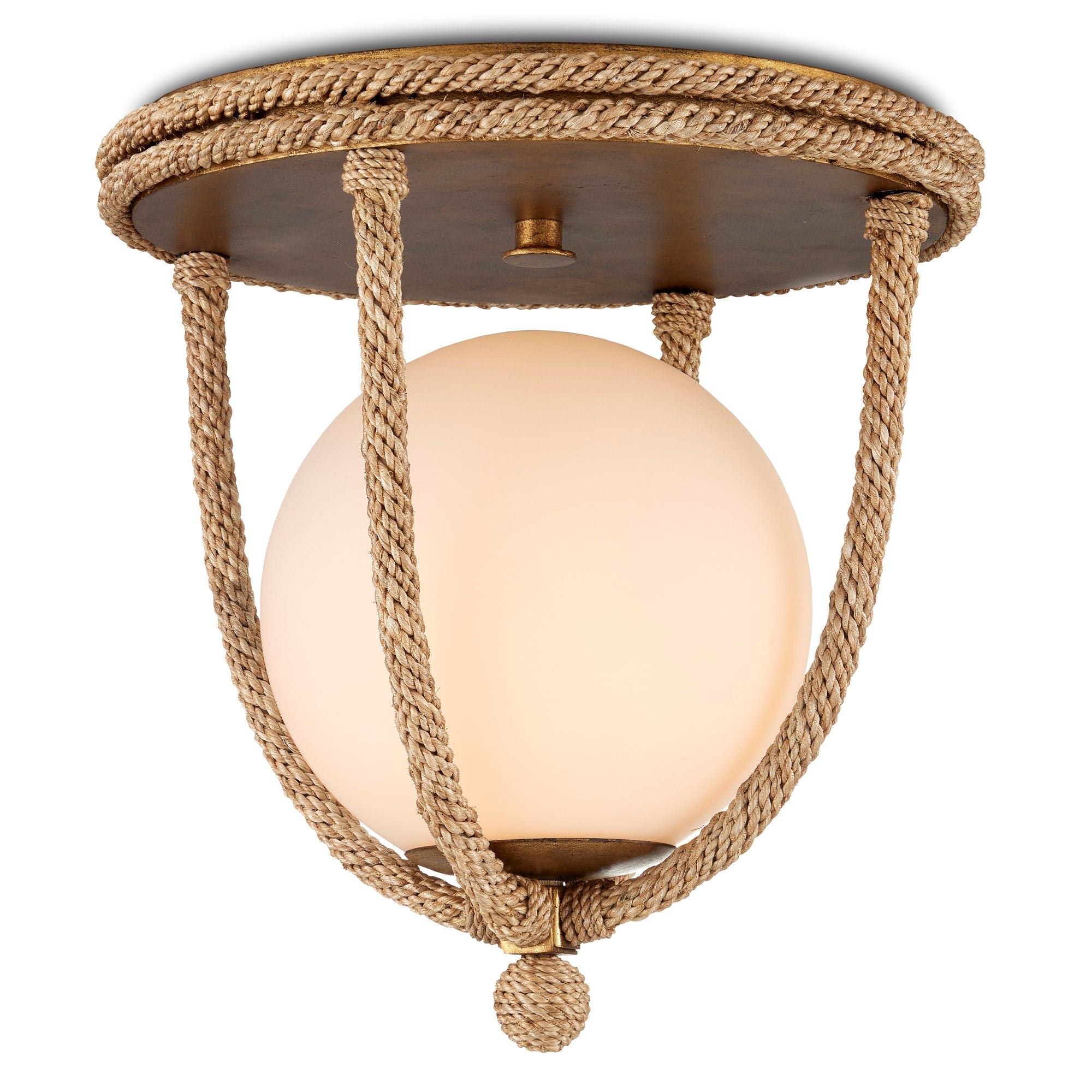 Passageway Rope Flush Mount - Natural/Dorado Gold/Frosted White