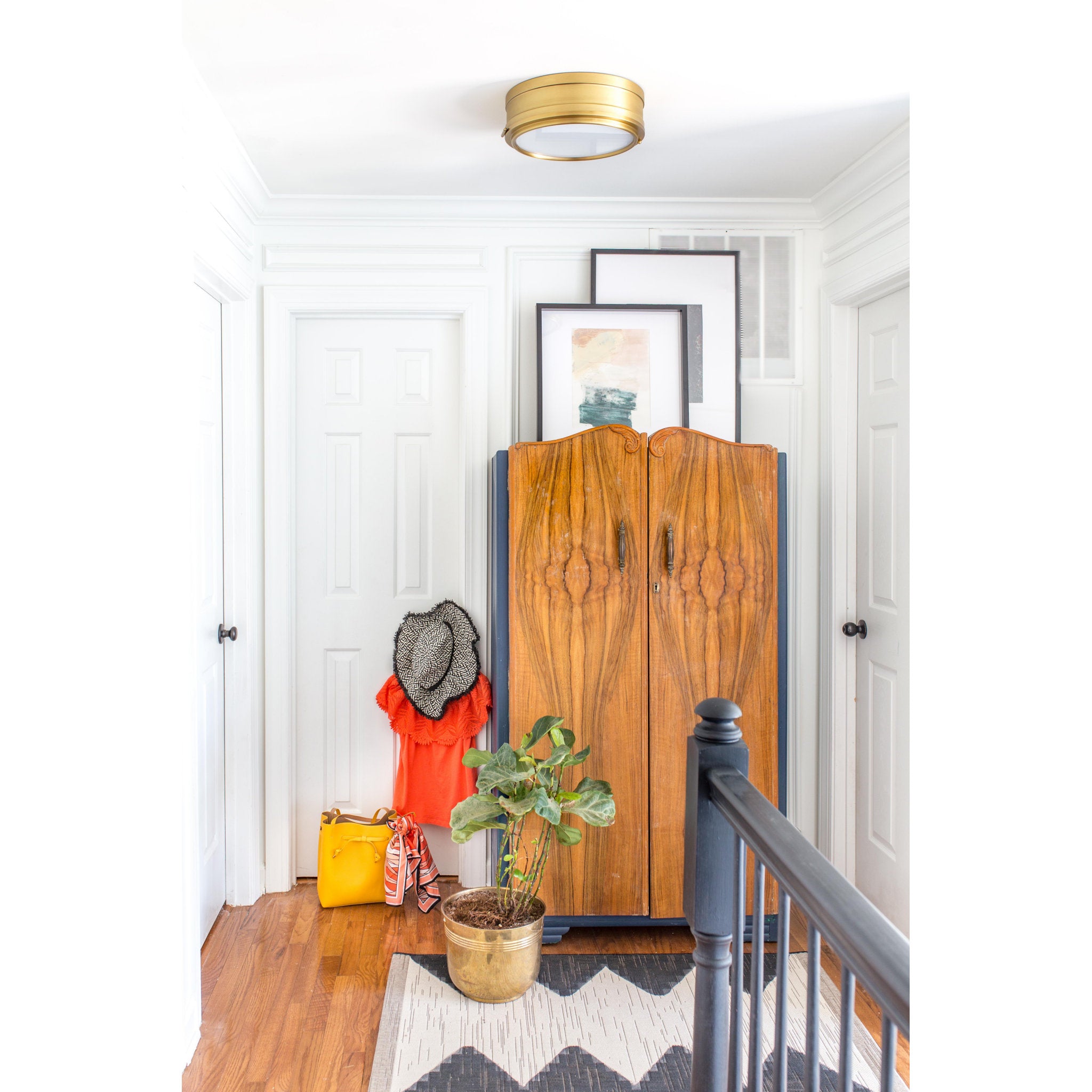 Rye 3-Light Flush Mount in Aged Brass 14L x 14W x 4.75H