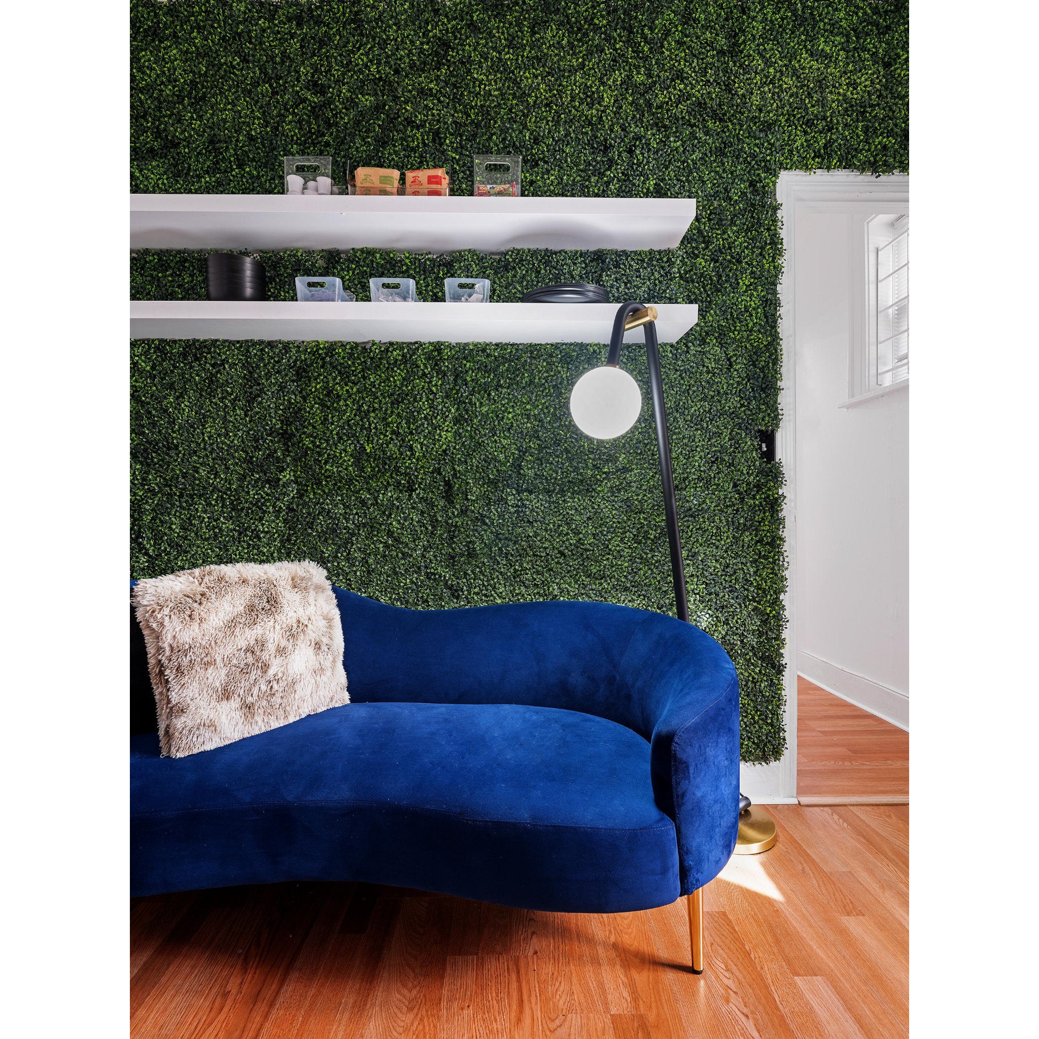 Whit 1-Light Floor Lamp in Aged Brass/Black 10L x 26.75W x 60.25H