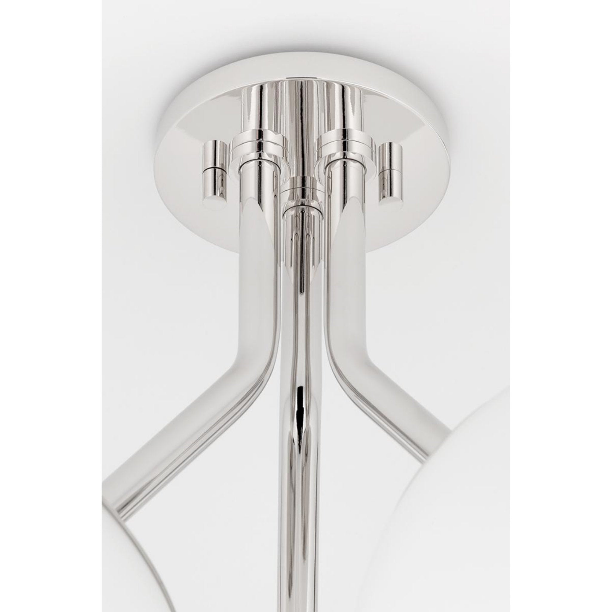 Estee 3-Light Semi Flush in Polished Nickel 19L x 19W x 15H