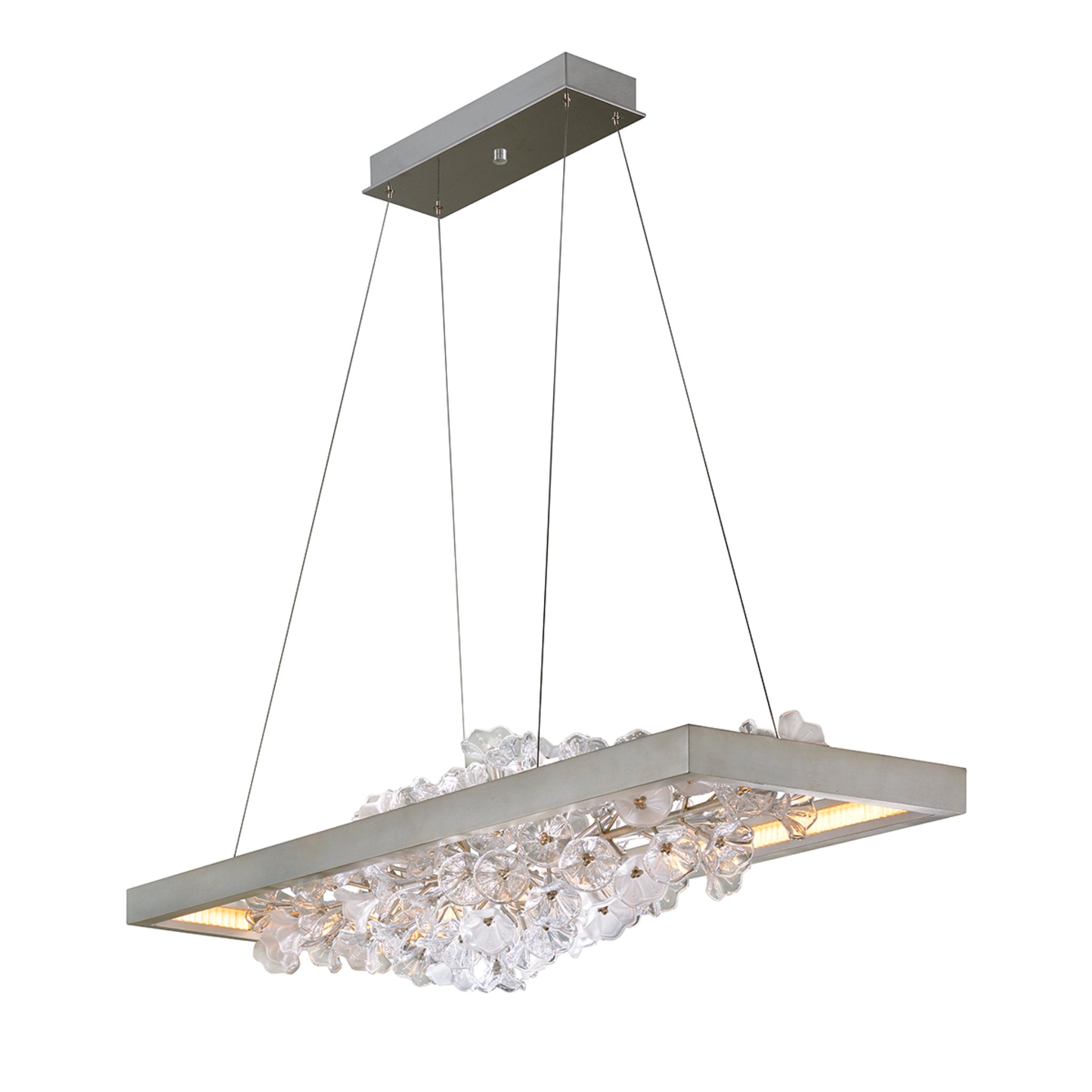 Jasmine 1-Light Linear in Silver Leaf 60L x 18W x 12H