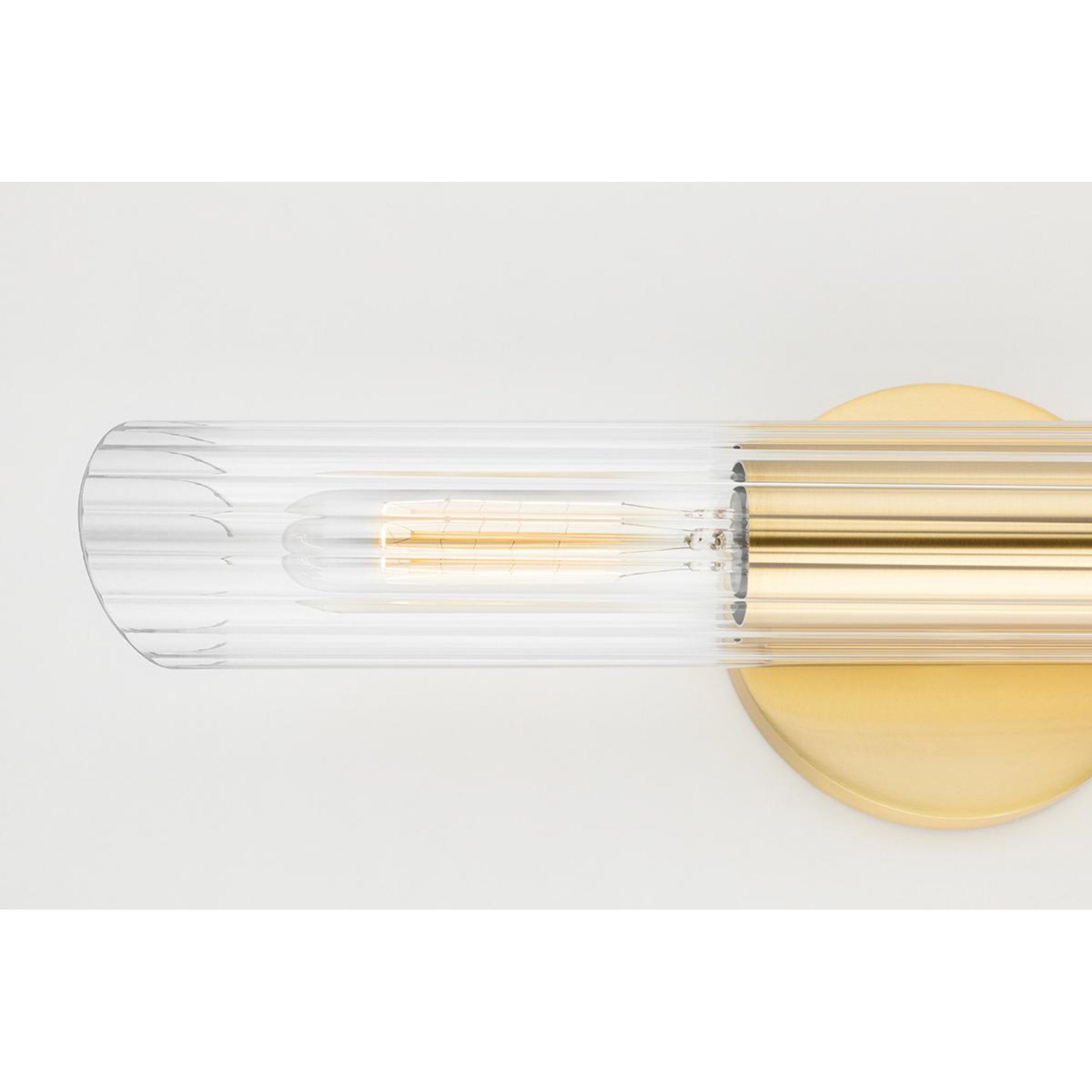 Cecily 2-Light Wall Sconce in Aged Brass 4.75L x 4.75W x 24.75H