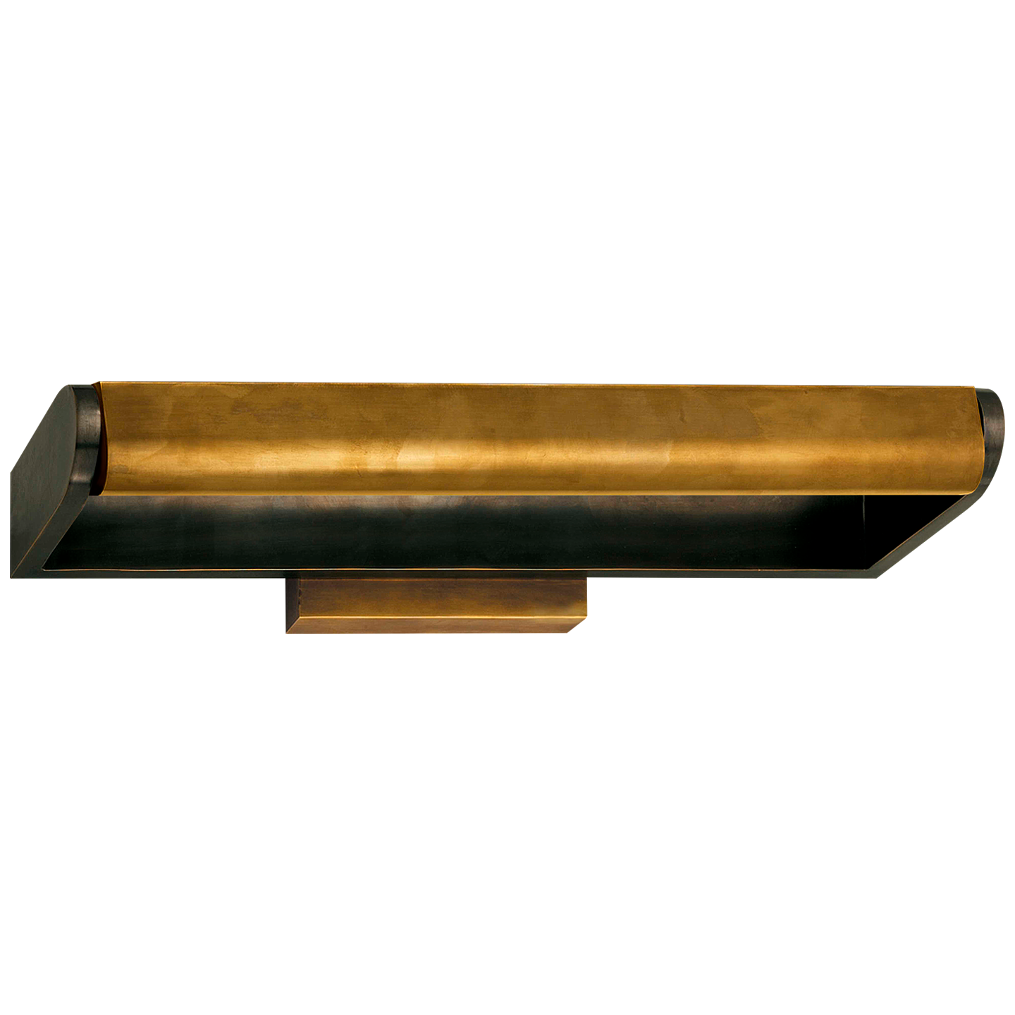 Thomas O'Brien David 18" Art Light in Bronze with Hand-Rubbed Antique Brass Shade Wall Light W18" x H4"