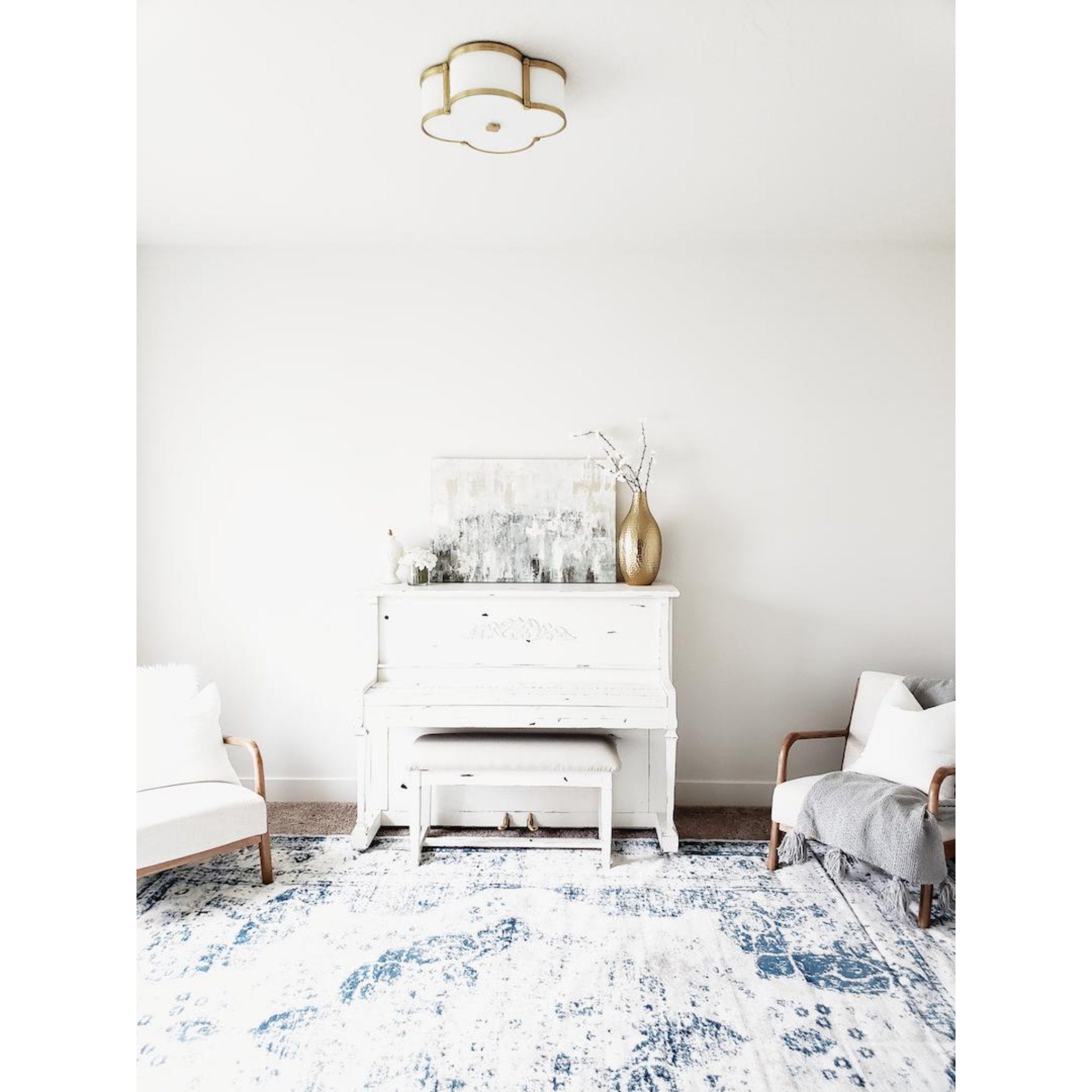 Chandler 3-Light Flush Mount in Aged Brass 16.75L x 16.75W x 5.5H