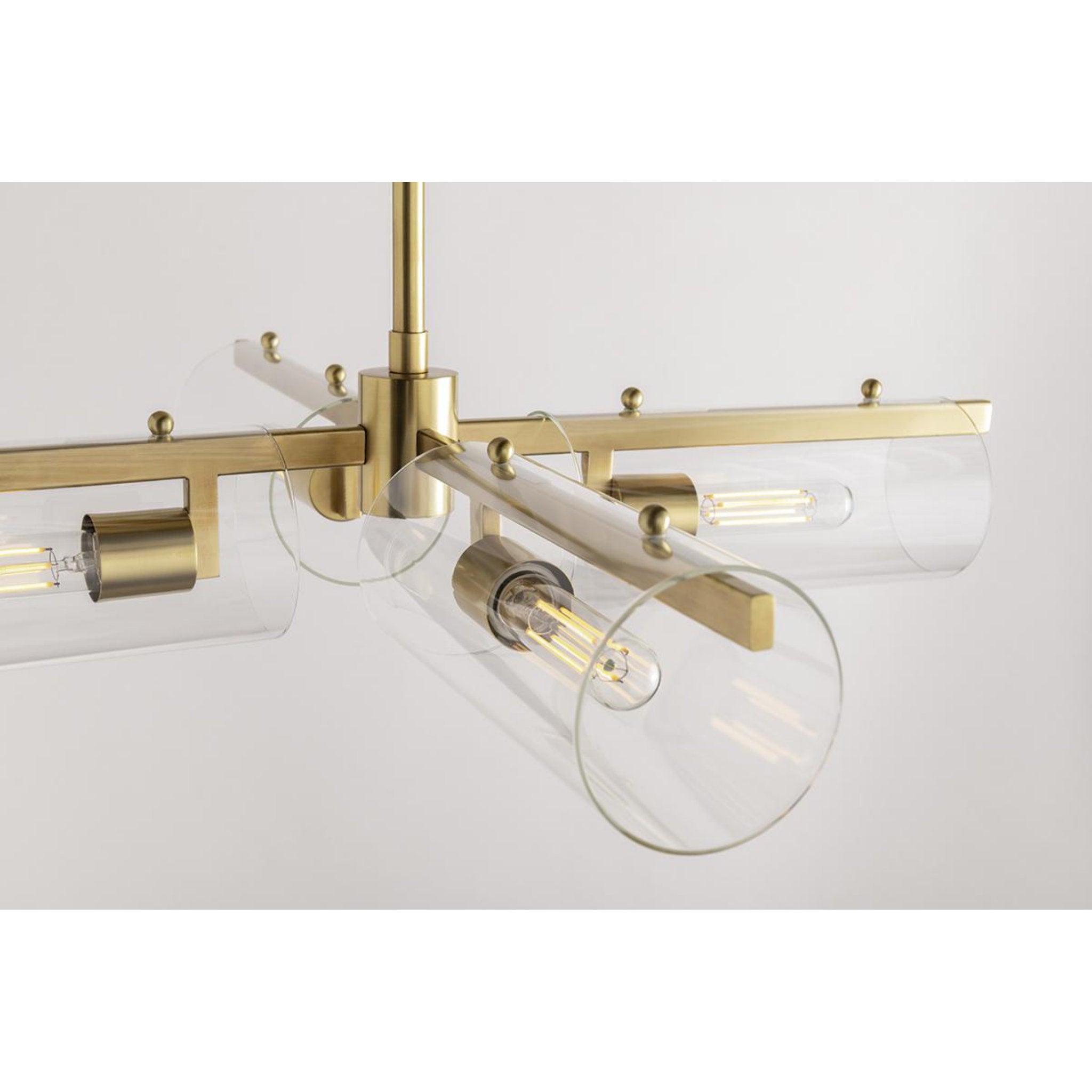 Ariel 2-Light Wall Sconce in Aged Brass 4.75L x 5.5W x 28H