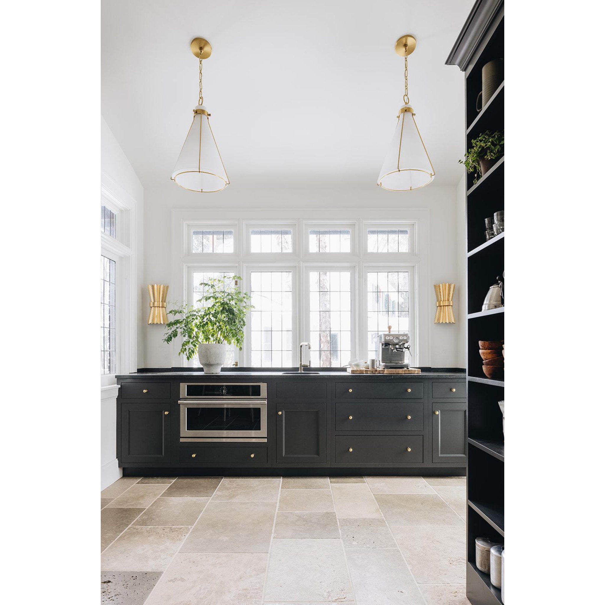 Eldridge 1-Light Pendant in Aged Brass 15.5L x 15.5W x 22H