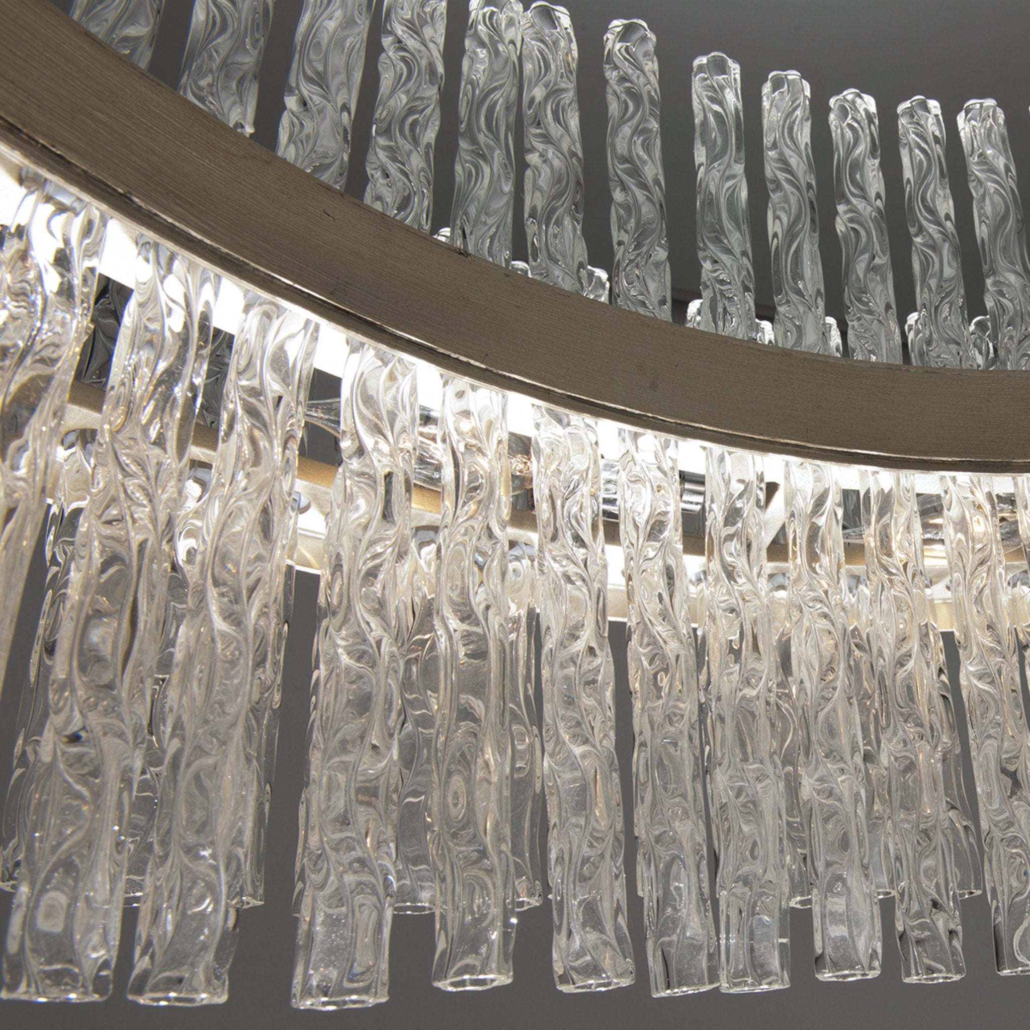 Chime 8-Light Chandelier in Silver Leaf Polished Stainless 26.75L x 26.75W x 11H